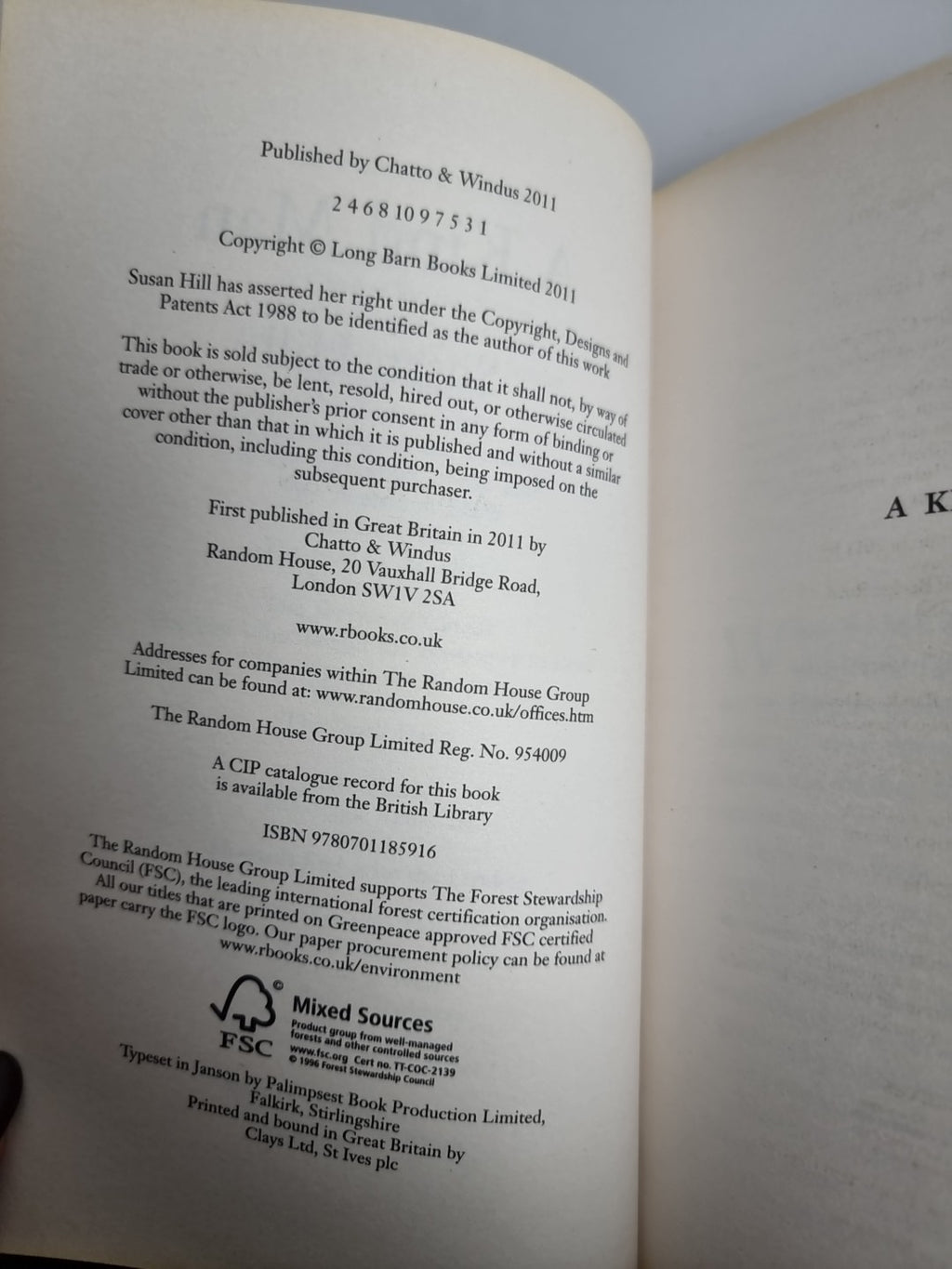 A Kind Man by Hill, Susan 1st Edition