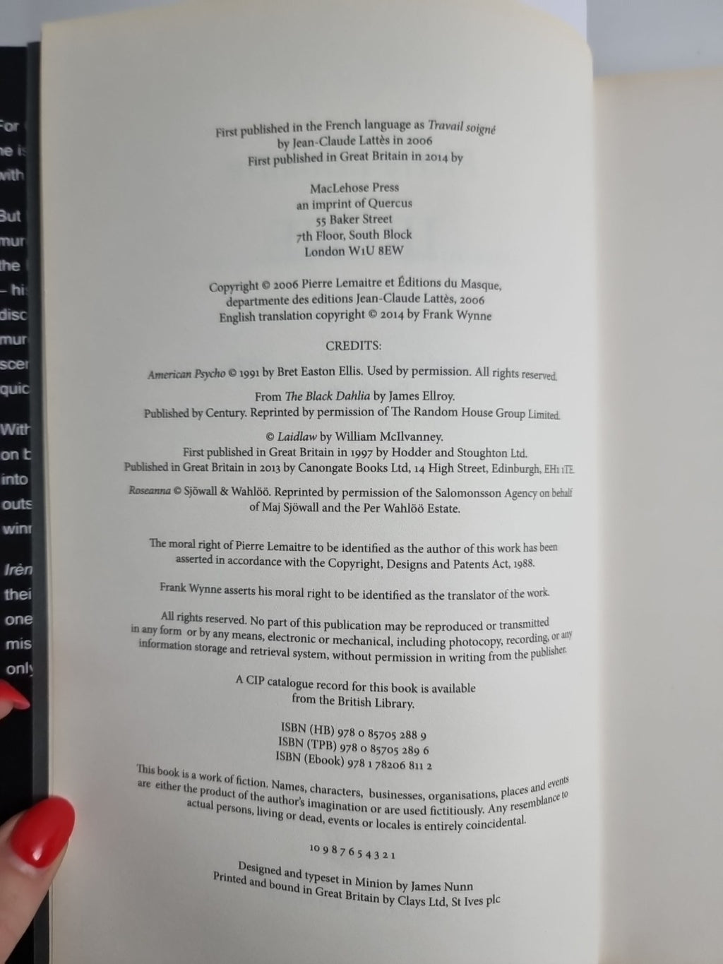 Irene:  Pierre Lemaitre HB 1st Edition