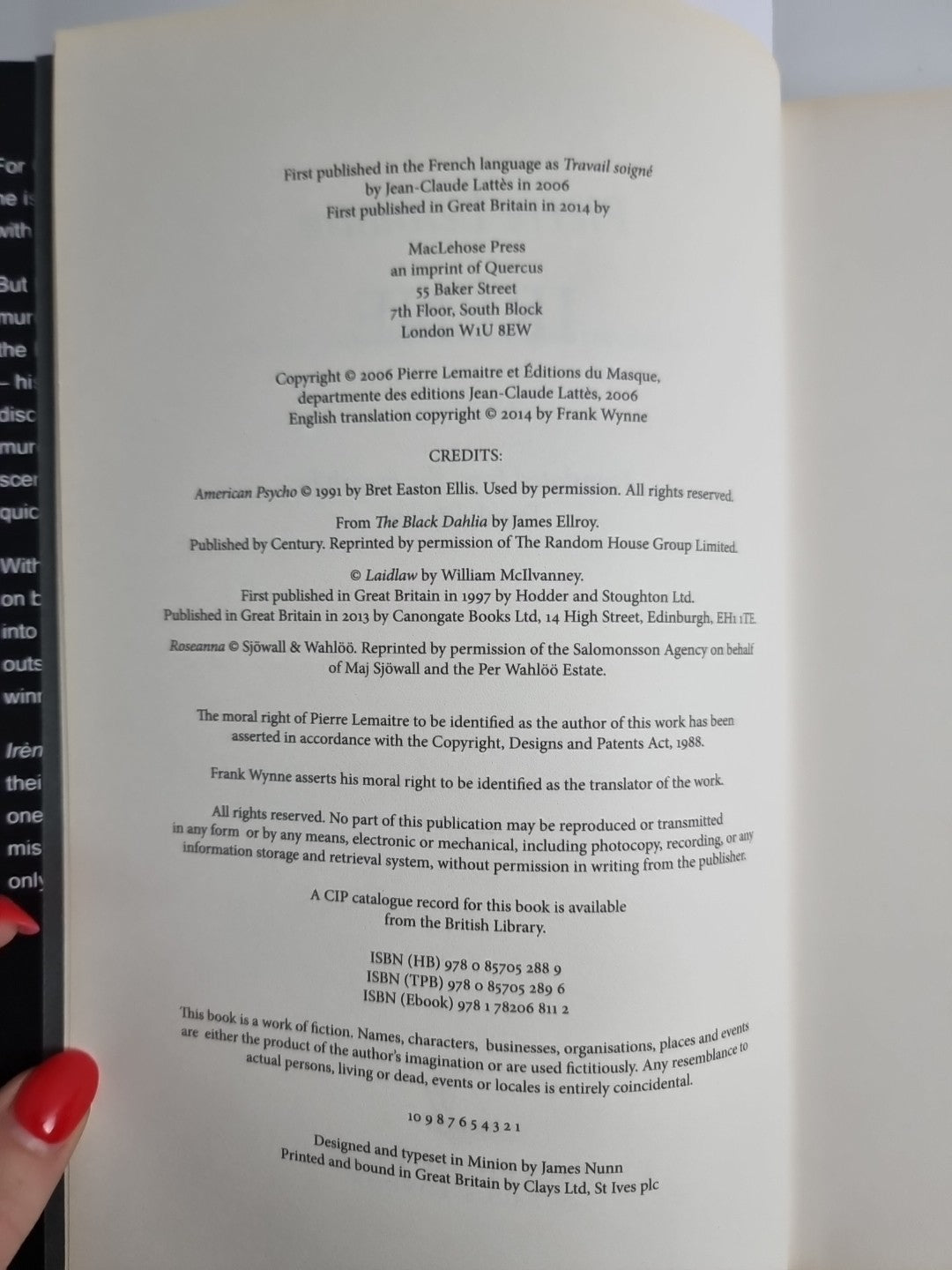 Irene:  Pierre Lemaitre HB 1st Edition