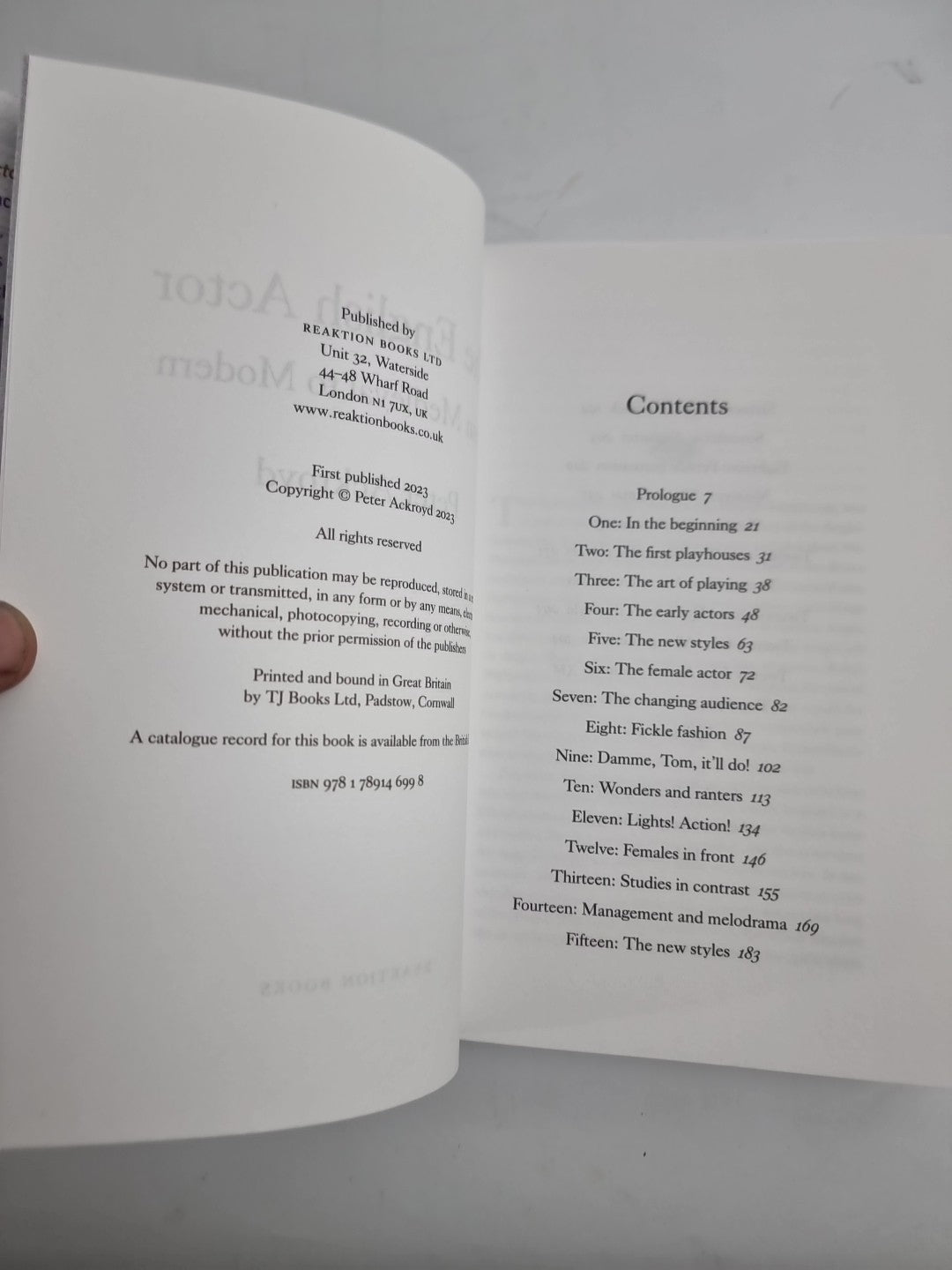 The English Actor: From Medieval to Modern by Peter Ackroyd 1st Edition NEW