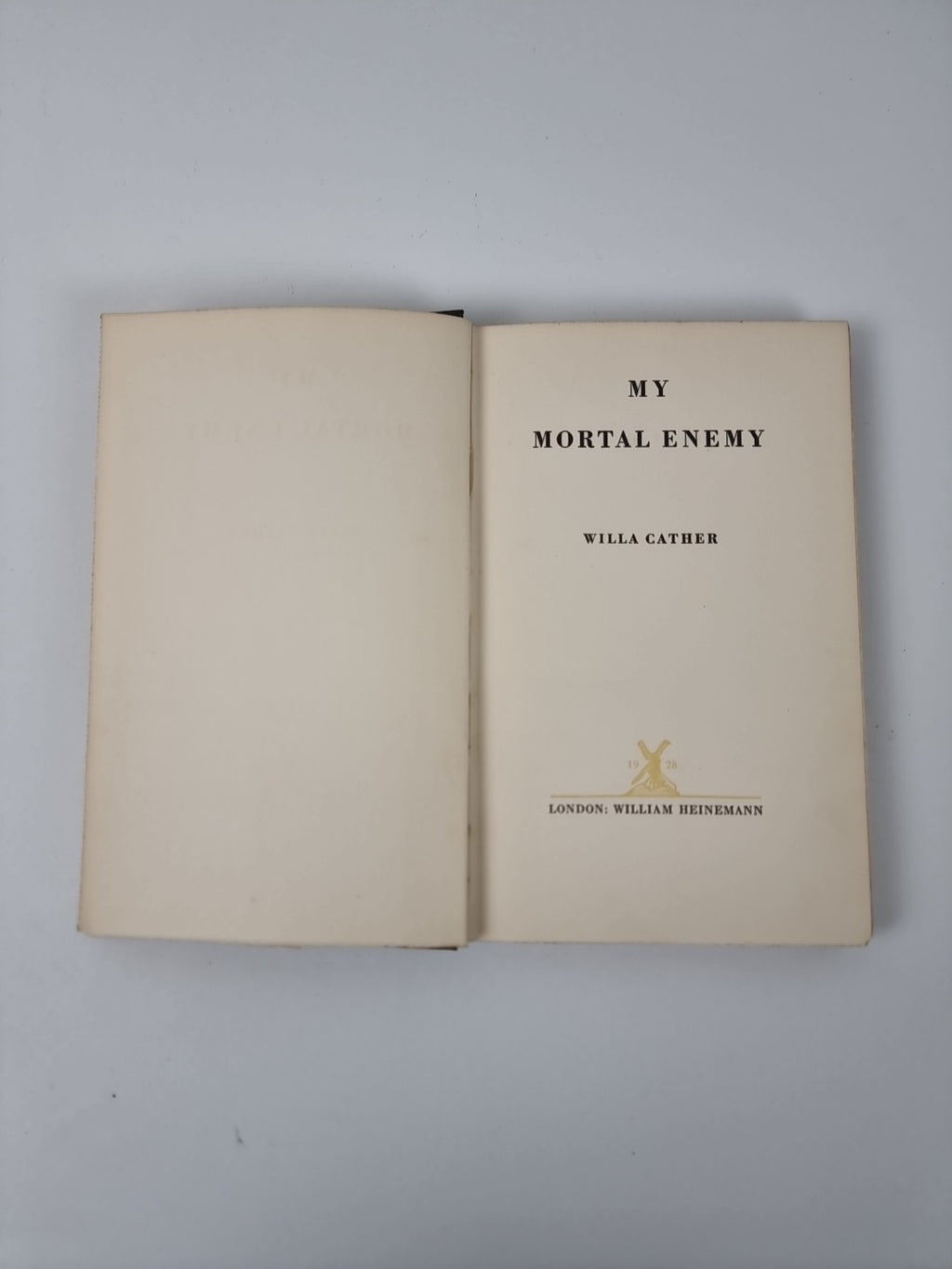 My Mortal Enemy, Willa Cather — First UK Edition