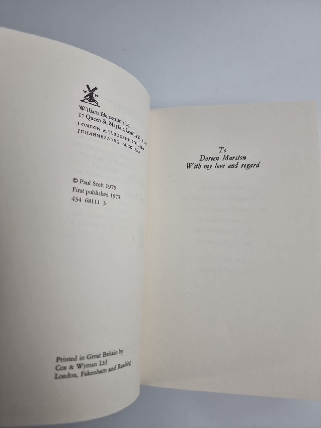 Paul Scott A Division of the Spoils 1st/1st ( Raj Quartet) 1975