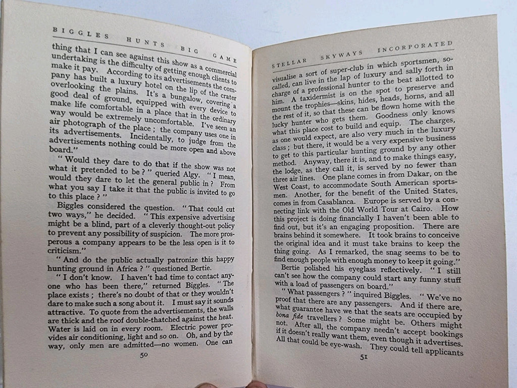 Biggles Hunts Big Game, Captain W.E. Johns — First Edition, FIRST Issue