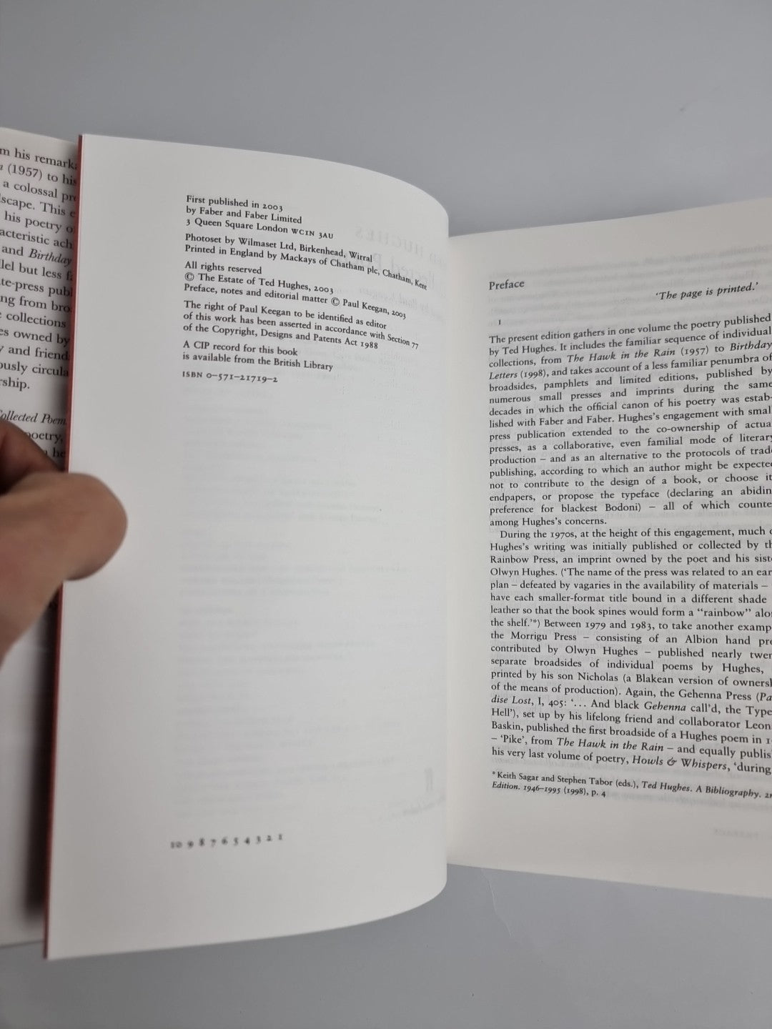 Collected Poems by Ted Hughes, Hardcover, First UK Edition (2003) UNREAD