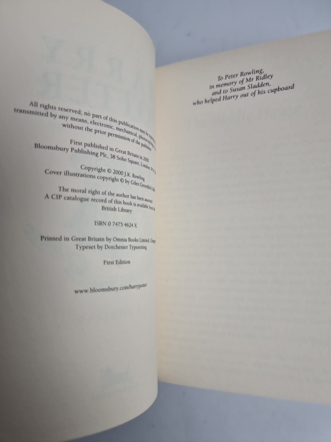 Harry Potter And The Goblet Of Fire By J K. Rowling - 1st Ed Hardback NEW