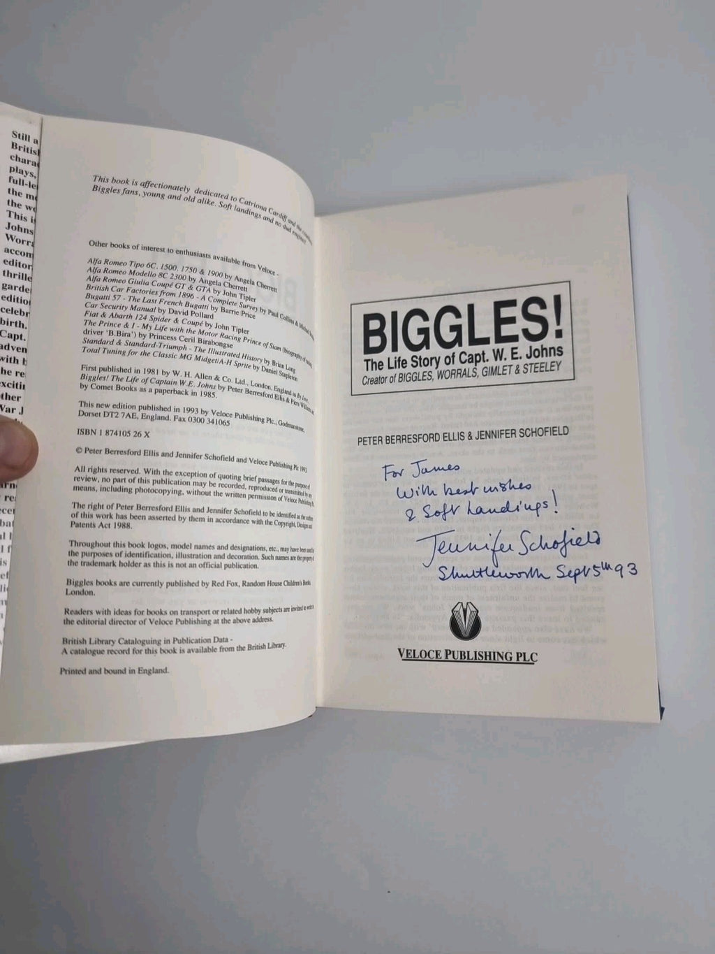 Biggles! The Life Story of Capt. W.E. Johns — First Edition