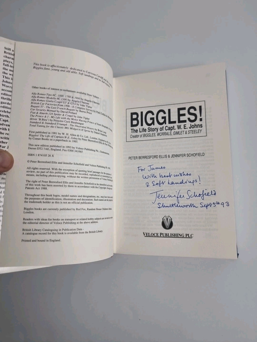 Biggles! The Life Story of Capt. W.E. Johns — First Edition
