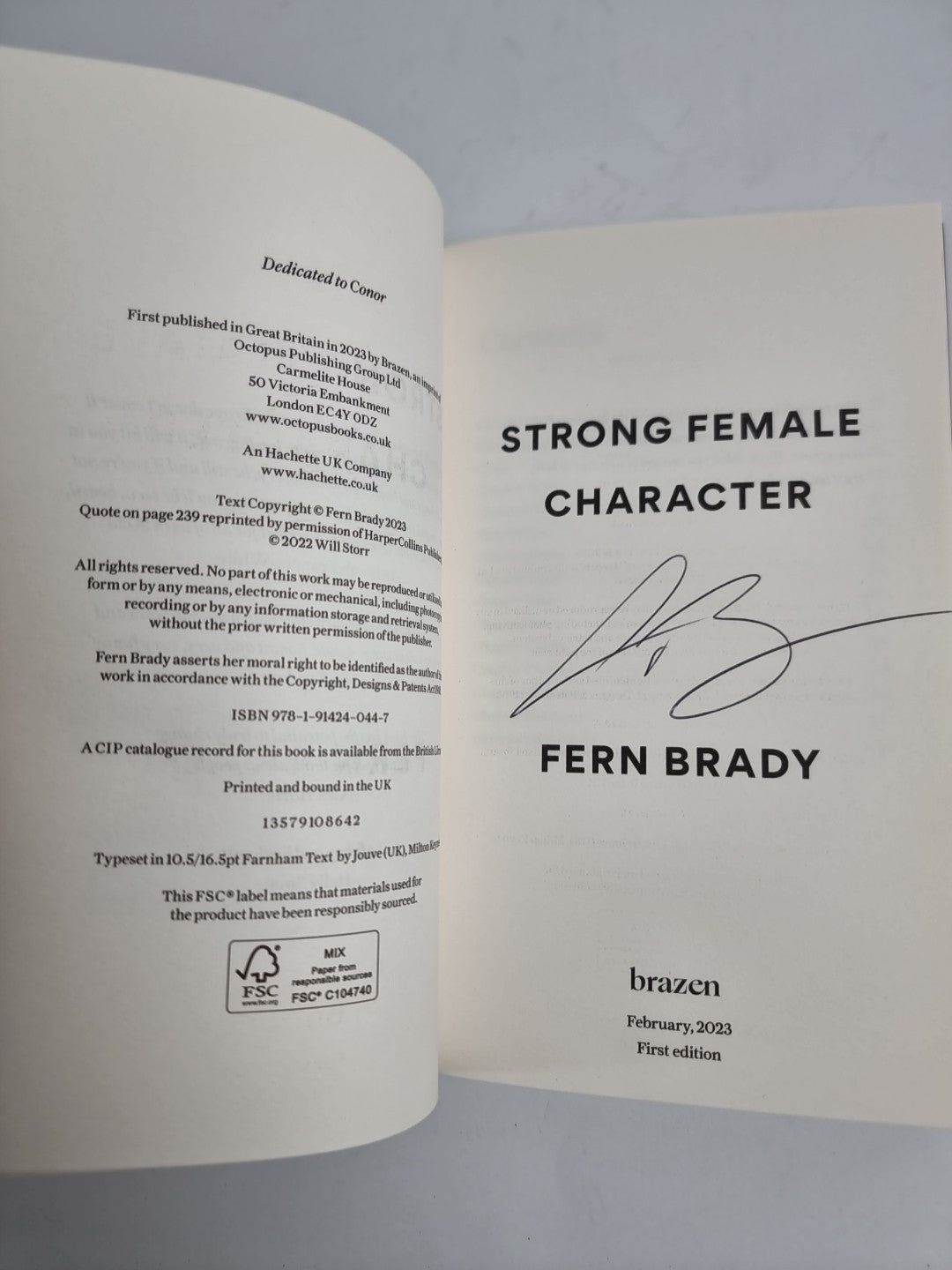 Strong Female Character by Fern Brady (Hardcover, 2023) 1st Edition & Signed New