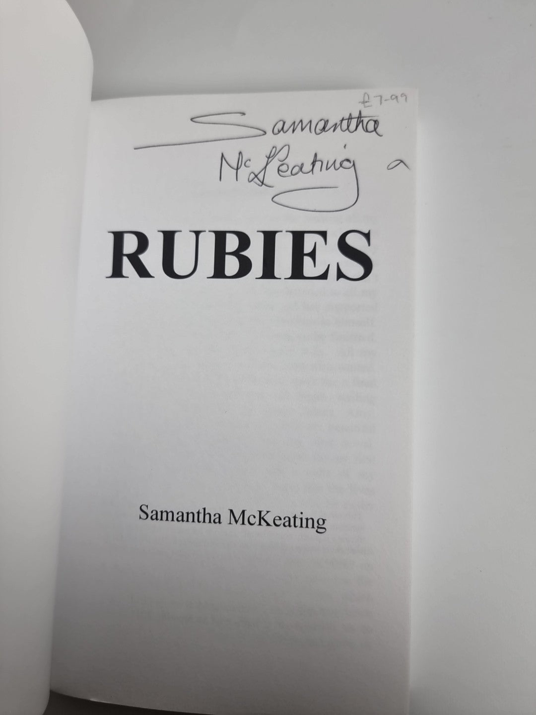 Rubies by Samantha McKeating (2015, Trade Paperback) Signed