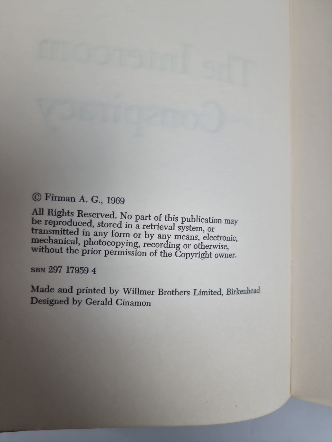 Intercom Conspiracy by Eric Ambler 1969 uncorrected proof copy New RARE