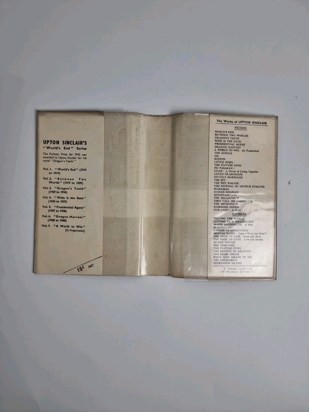 SINCLAIR, UPTON (1878-1968) Dragon harvest 1945 1st Edition 1st Print Hardcover