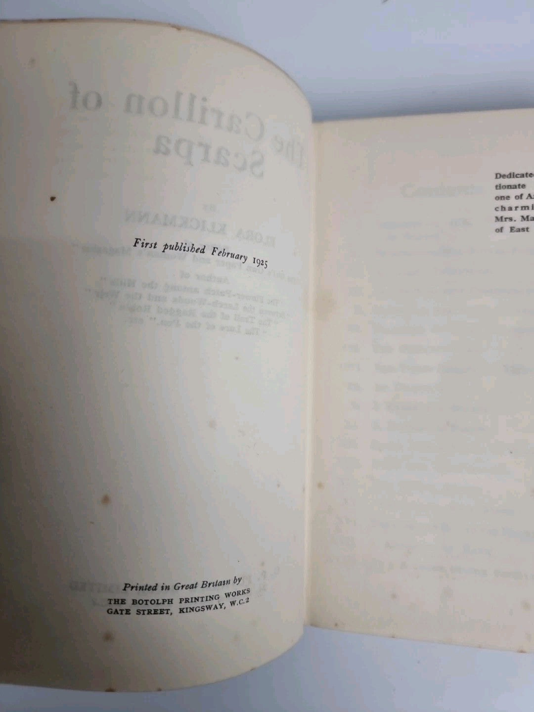 The Carillon of Scarpa - Flora Klickmann - 1925 1st Edition Signed With Letter