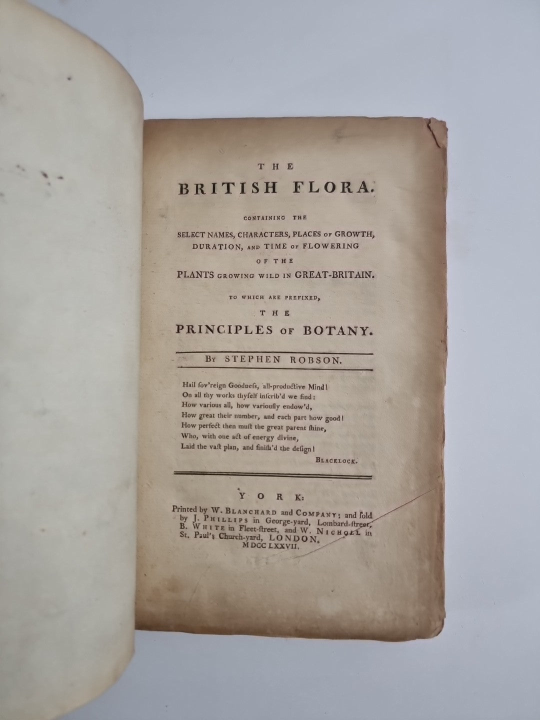 The British Flora. Containing the Select Names Characters, Places of Growth 1777