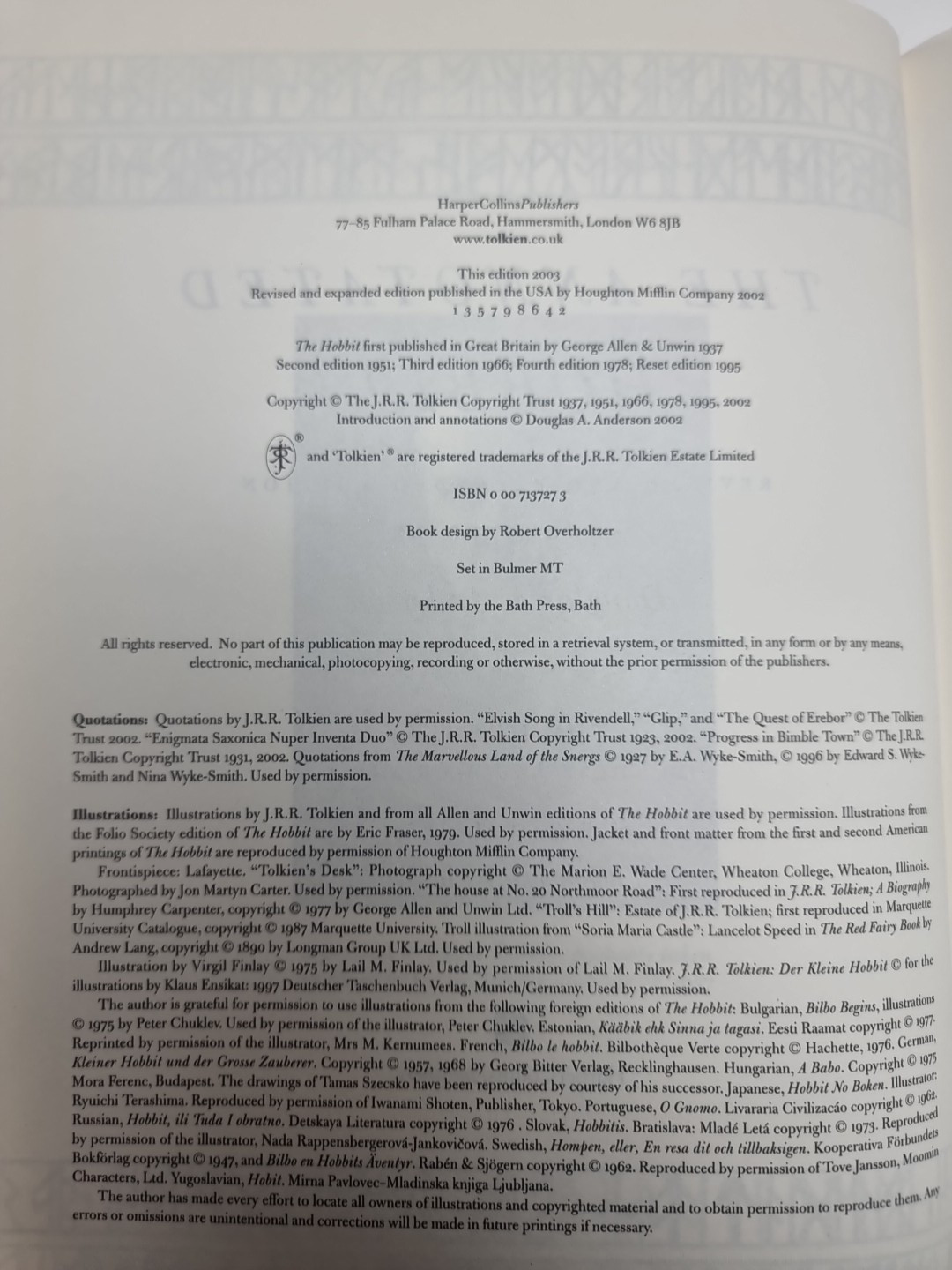 The Annotated Hobbit by J. R. R. Tolkien (Hardcover, 2003) 1st  Edition