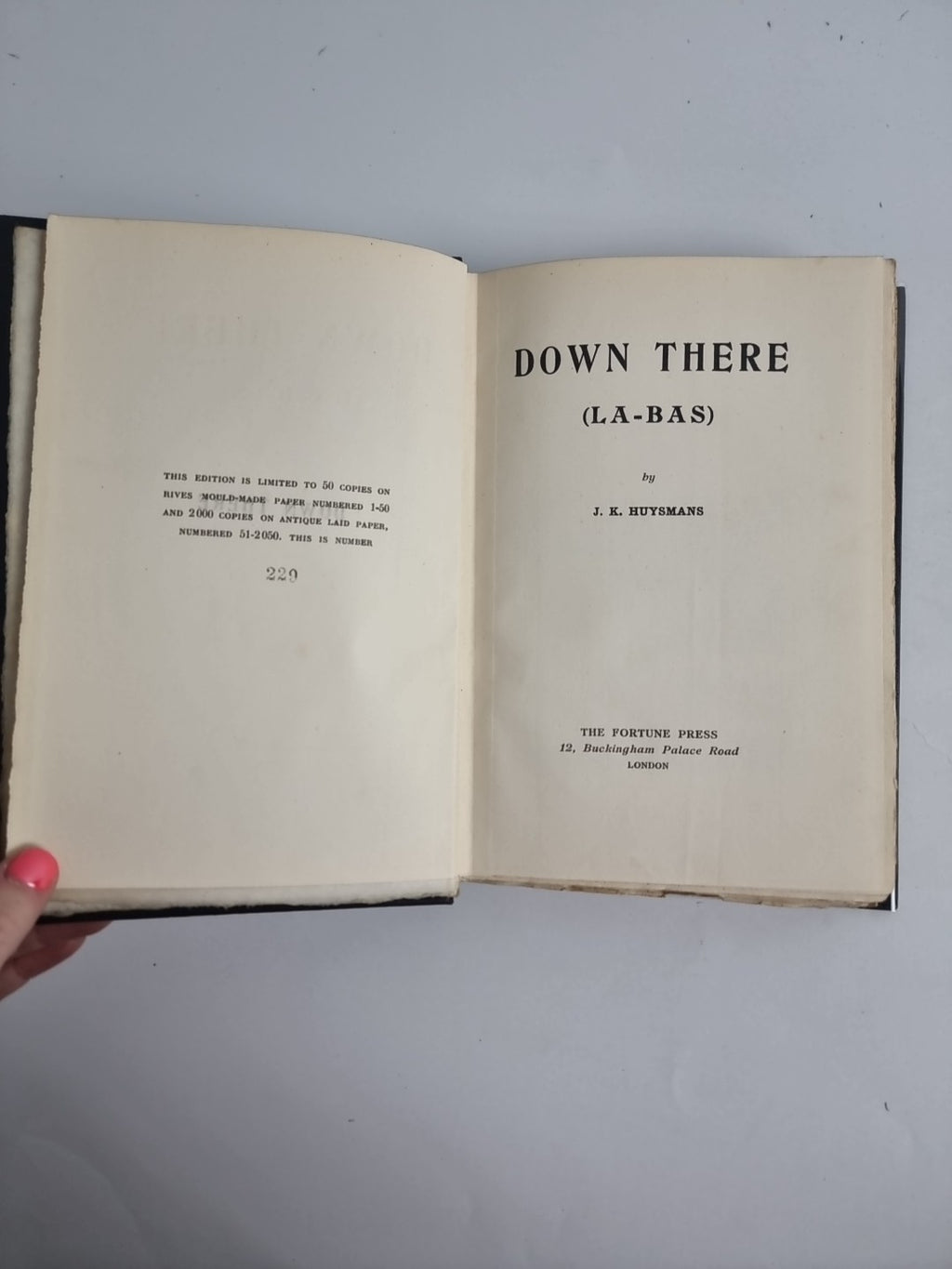 Down There (La-Bas) J.K. Huysmans — First Edition