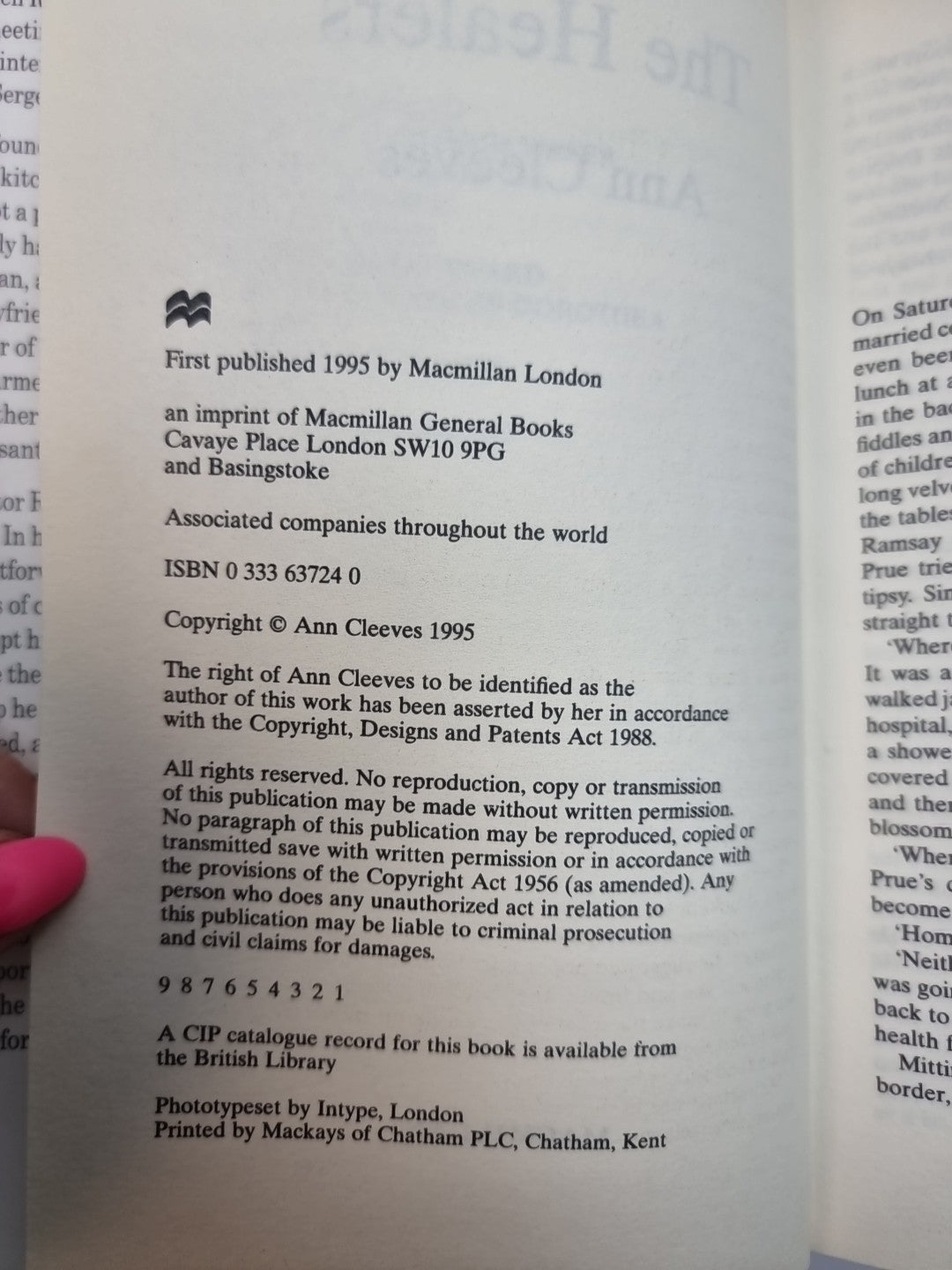 The Healers by Ann Cleeves (Hardcover, 1995) New 1st Edition