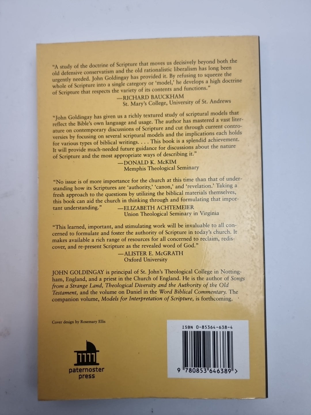 Models for Scripture, Goldingay, John Free Delivery