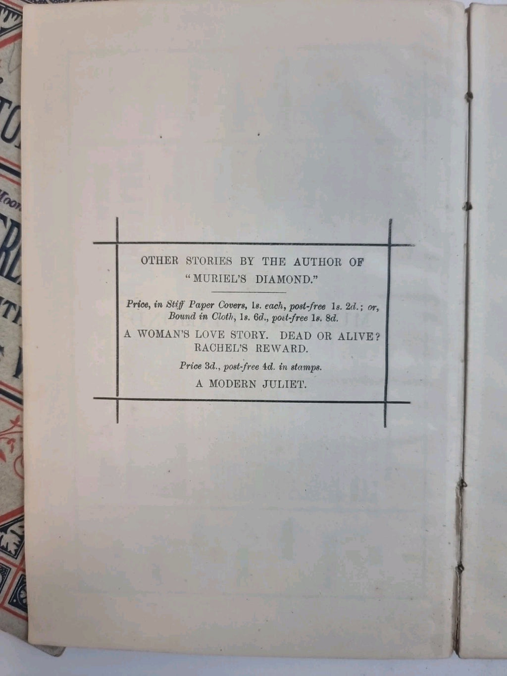 Muriel's Diamonds & A Slandered Memory, The Family Story Teller — 1st Editions