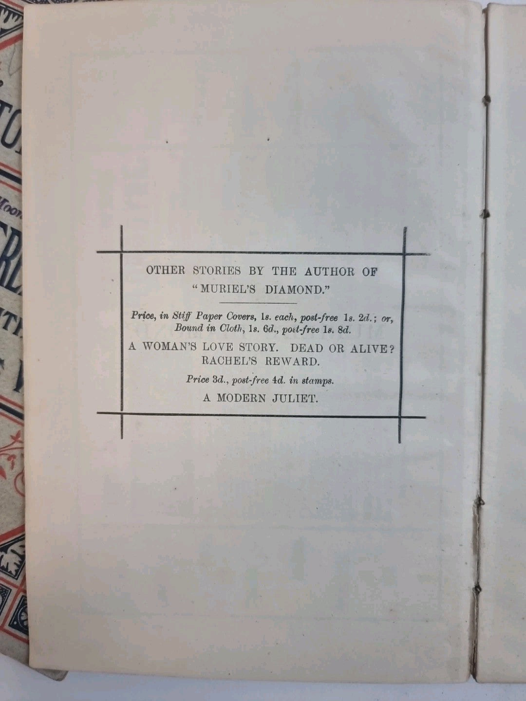 Muriel's Diamonds & A Slandered Memory, The Family Story Teller — 1st Editions