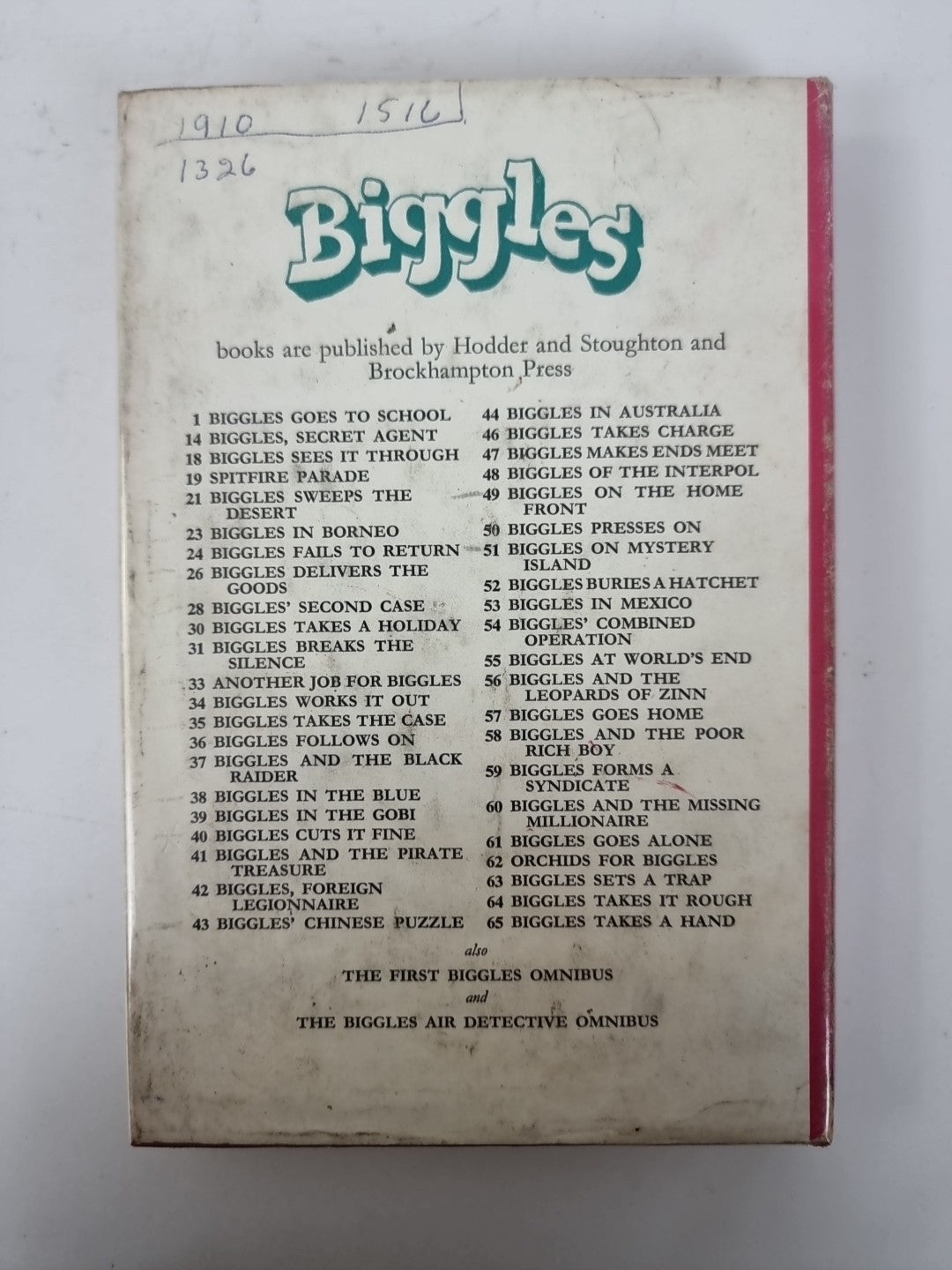 Biggles and the Plane that Disappeared, Captain W. E. Johns - First Edition