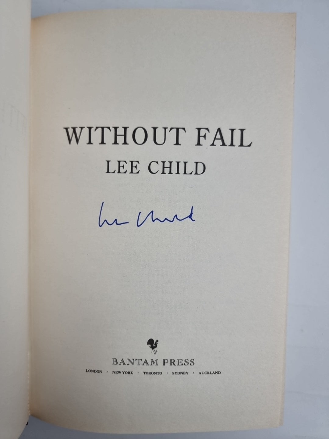 Without Fail by Lee Child (Hardcover, 2002) 1st Edition Signed New