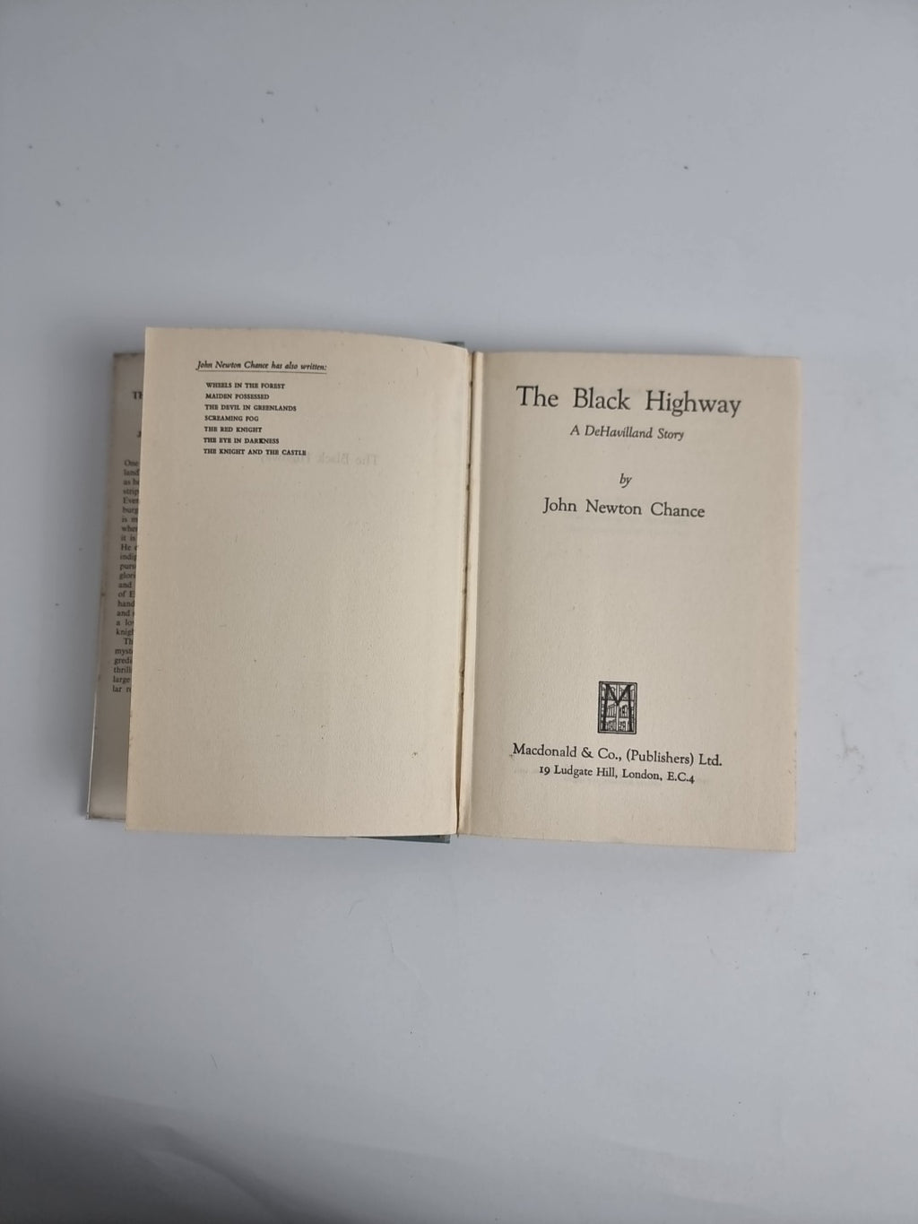 The Black Highway, John Newton Chance — First Edition, AS NEW