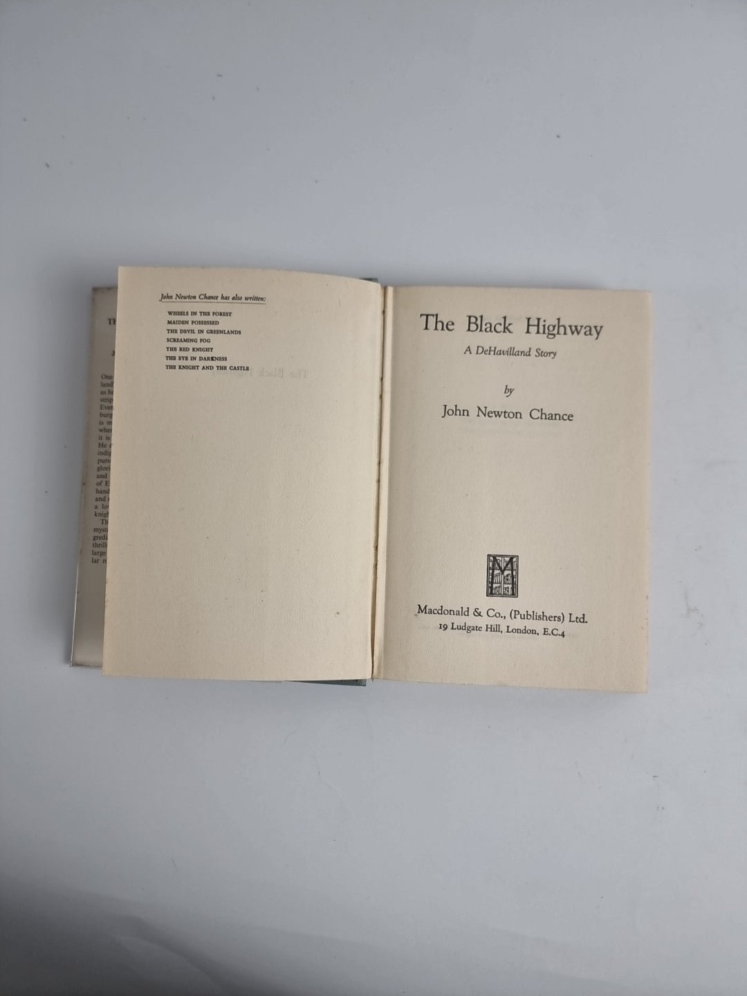 The Black Highway, John Newton Chance — First Edition, AS NEW