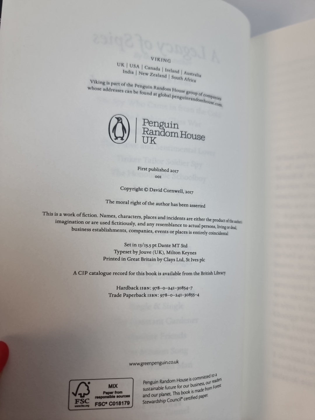 A Legacy of Spies, John le Carre — As New, First Edition