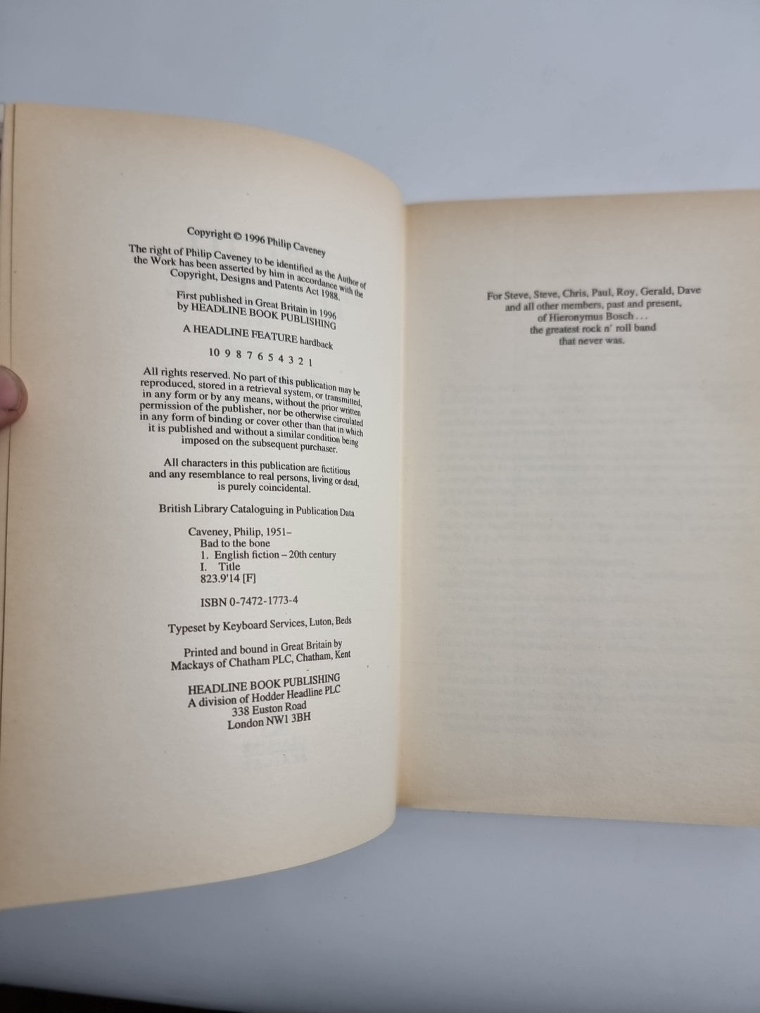 Bad to the Bone by Philip Caveney (Hardcover, 1996) 1st Edition Rare!