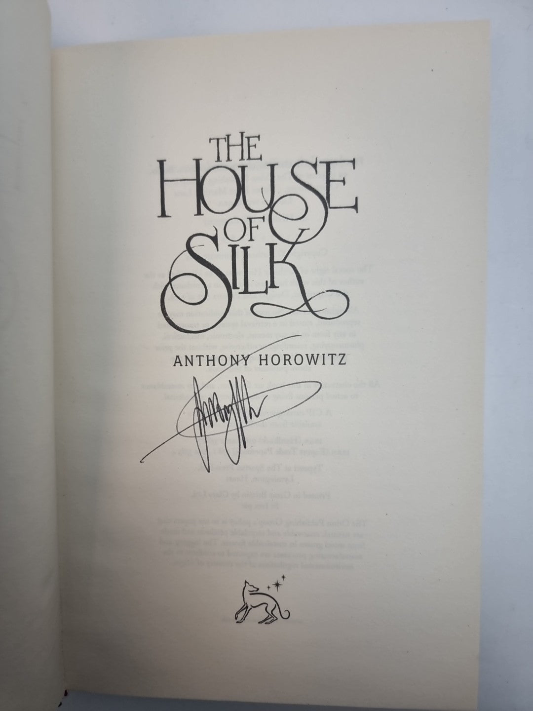 ANTHONY HOROWITZ-- The House of Silk Signed 1st Edition Free Delivery