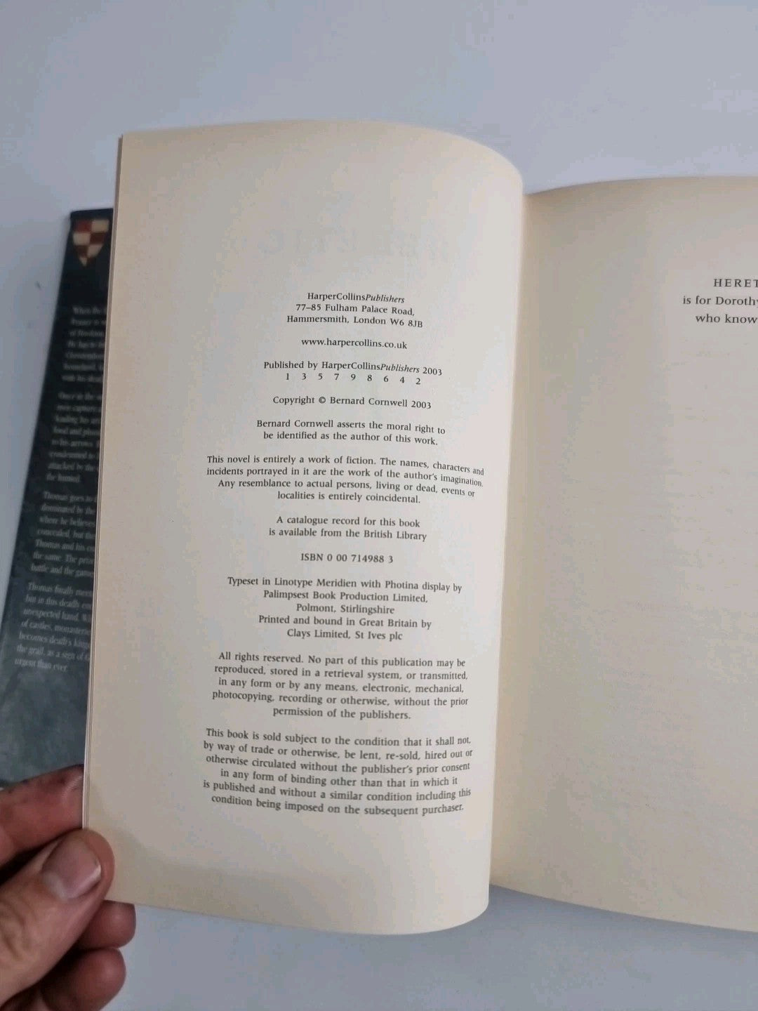 Heretic (The Grail Quest, Book 3) by Bernard Cornwell (Hardcover, 2003) 1ST EDIT