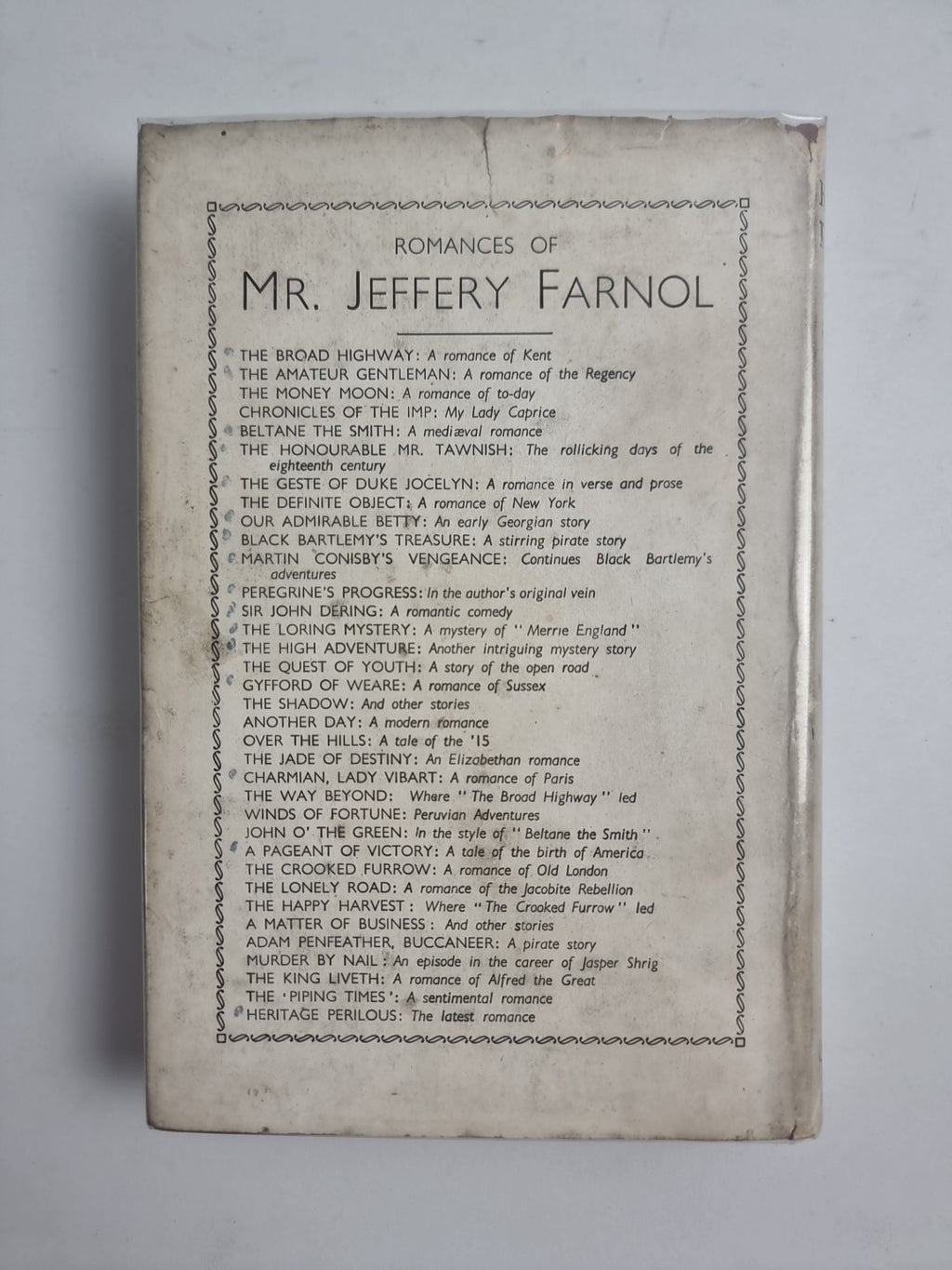 Heritage Perilous, Jefferey Farnol — Fine, First Edition