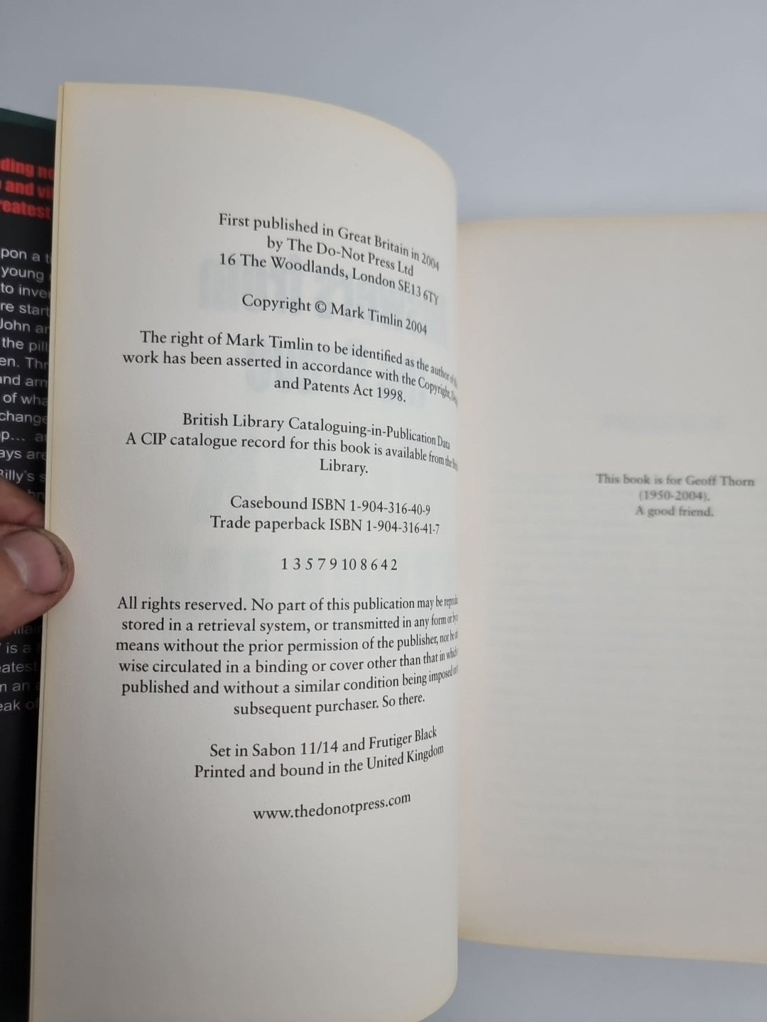 Answers from the Grave by Mark Timlin (Hardcover, 2004) Rare 1st Edition New