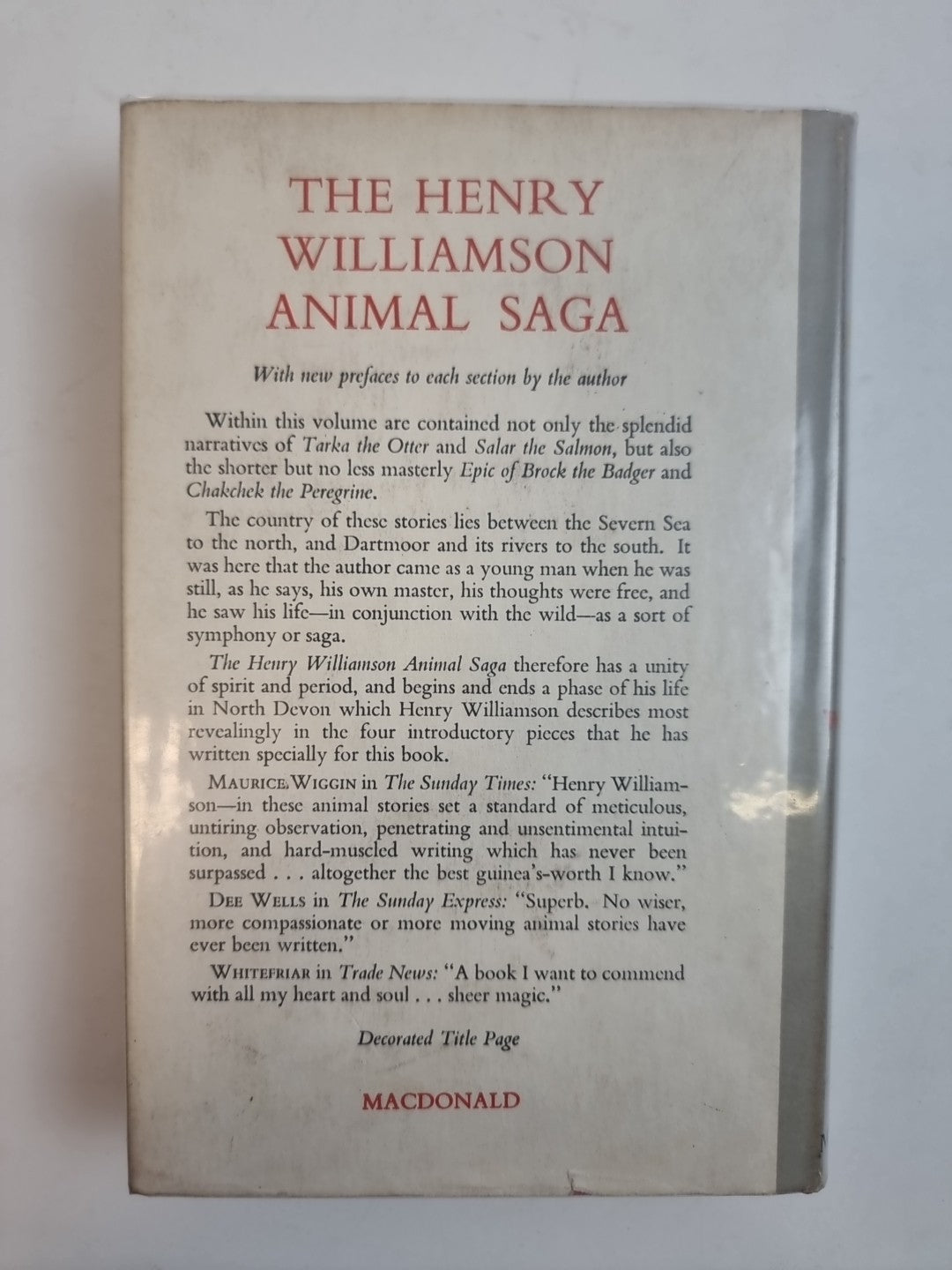 It Was The Nightingale, Henry Williamson — 1962. 1st Edition
