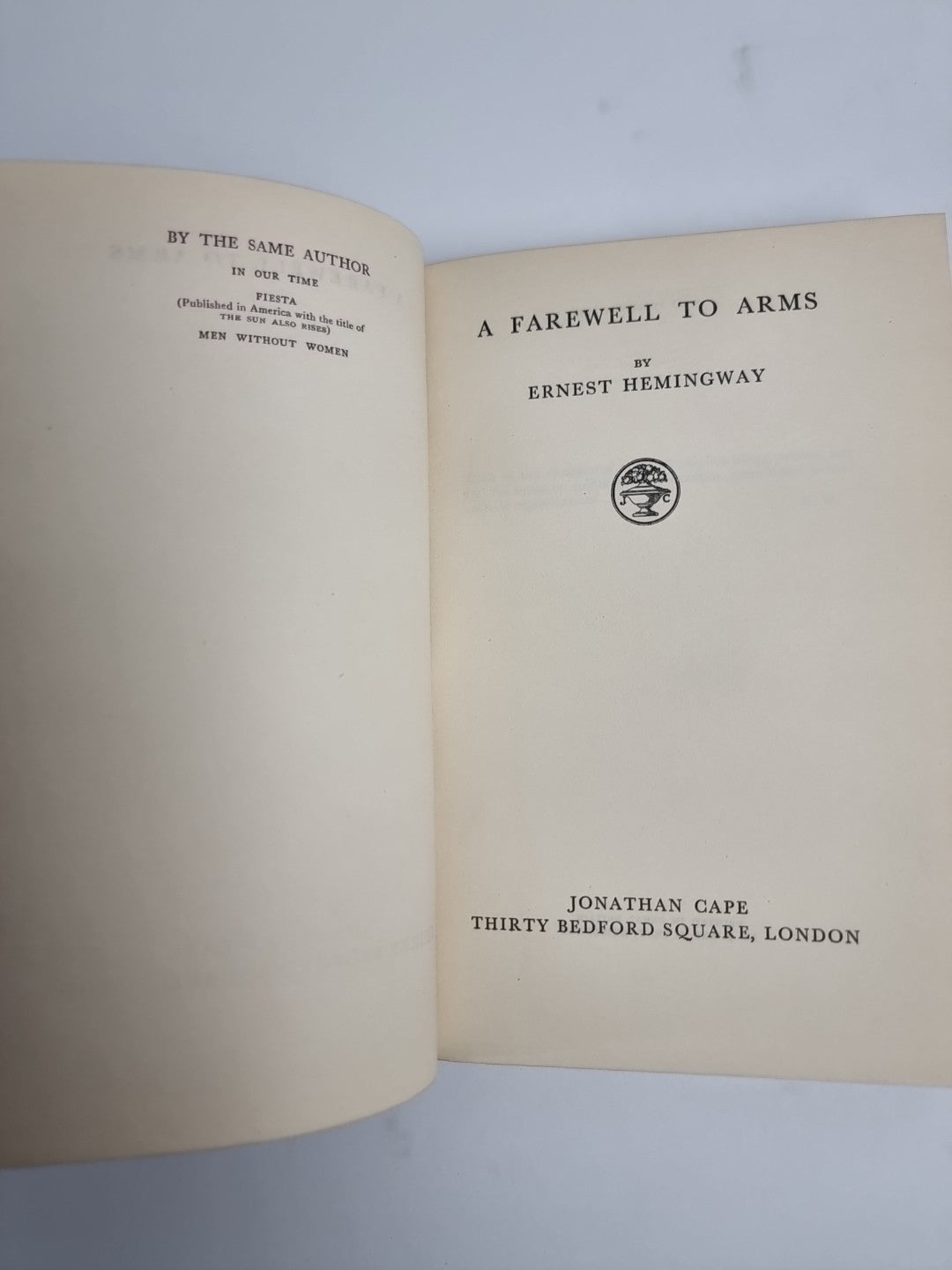 1929 A Farewell to Arms Ernest Hemingway First Edition  First Print