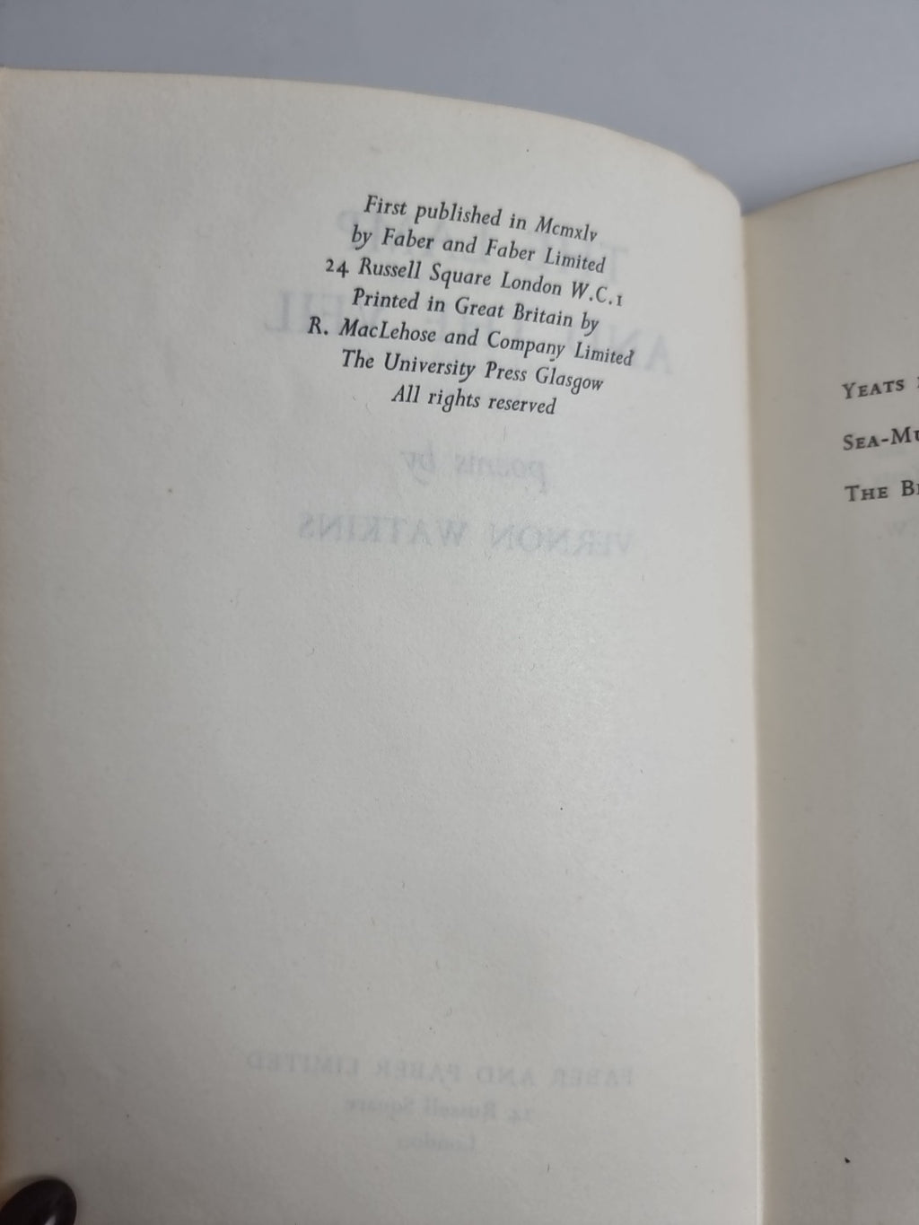 The Lamp And The Veil Poems, Vernon Watkins — First Edition