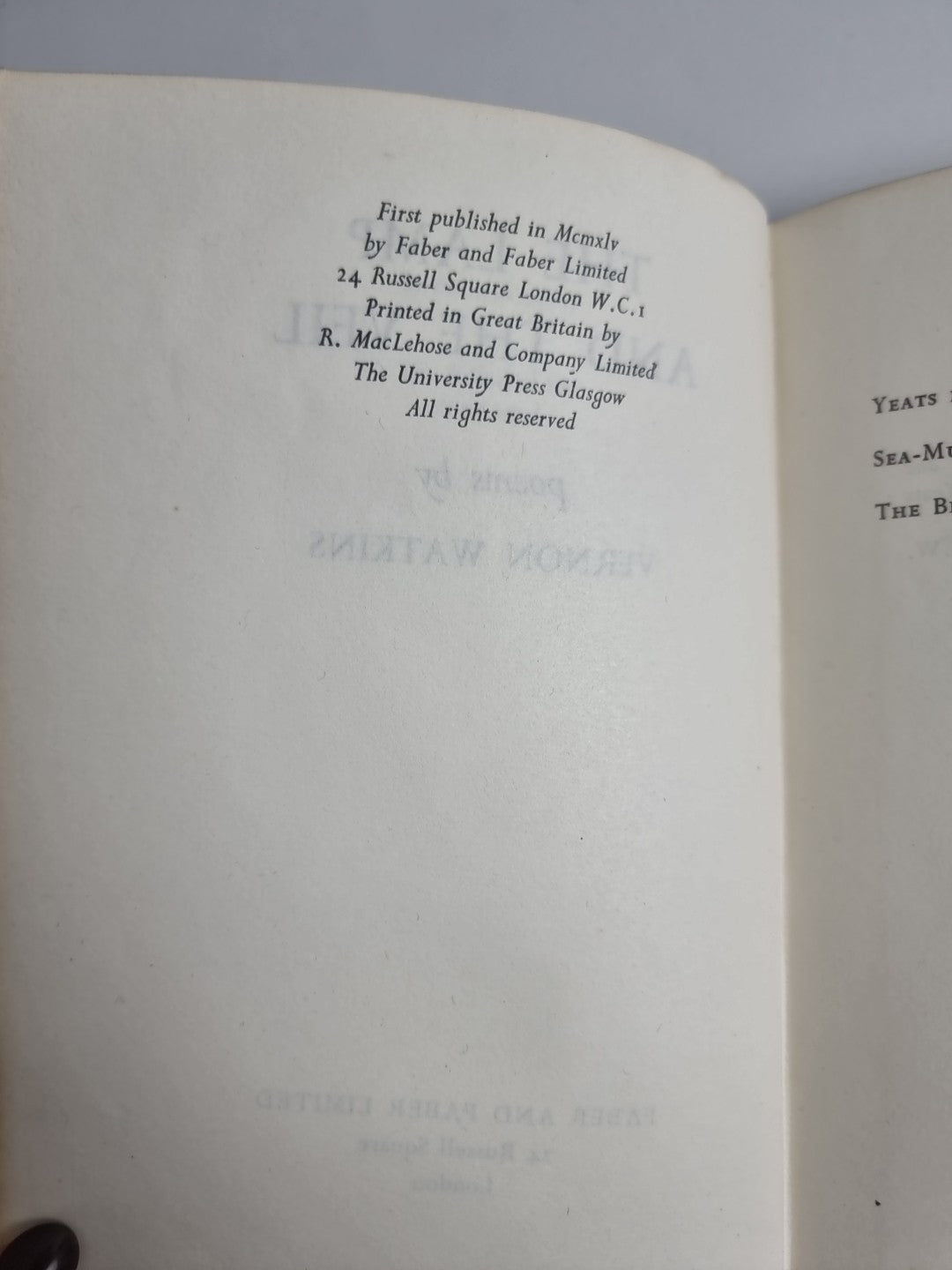 The Lamp And The Veil Poems, Vernon Watkins — First Edition