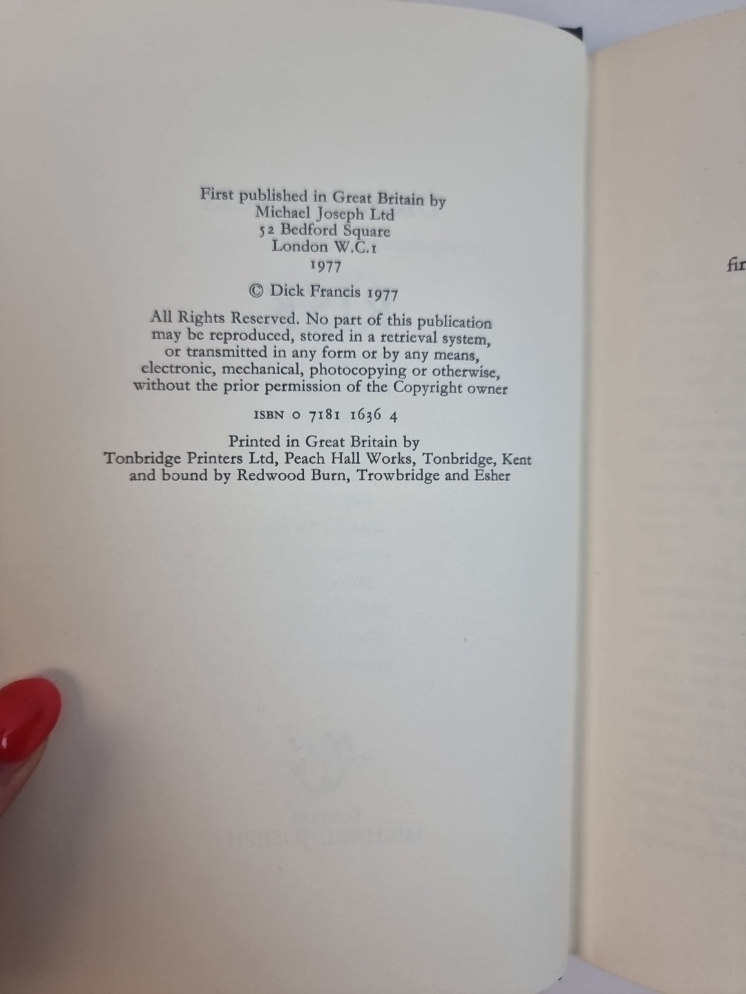 Risk, Dick Francis — Fine, First Edition