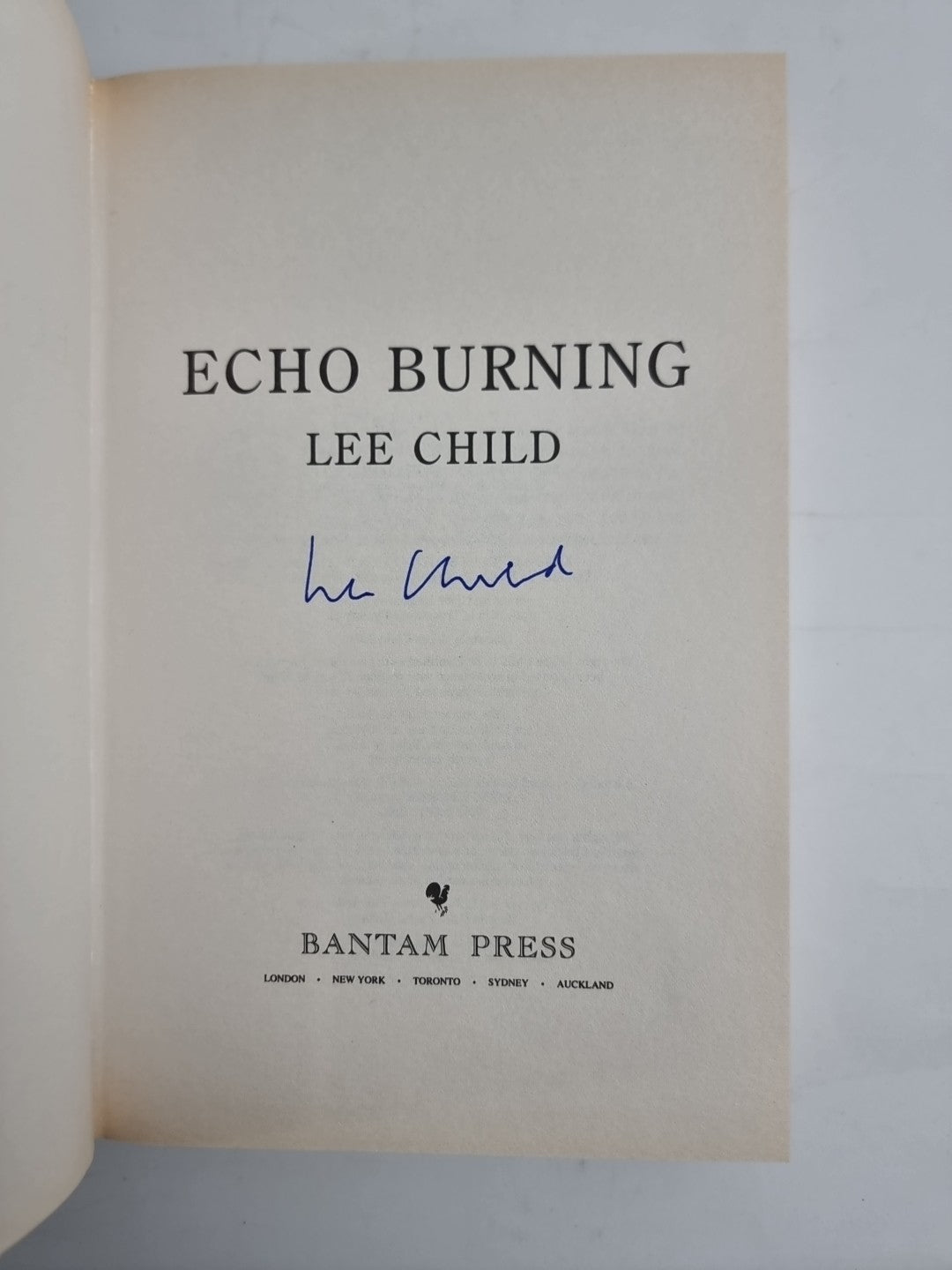 Echo Burning by Lee Child (Hardcover, 2001) 1st Edition Signed New