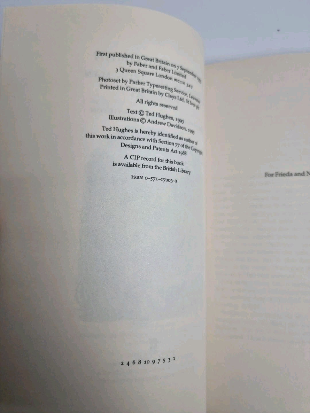 The Iron Woman Ted Hughes 1993 Hardback First edition & printing New And Unread 