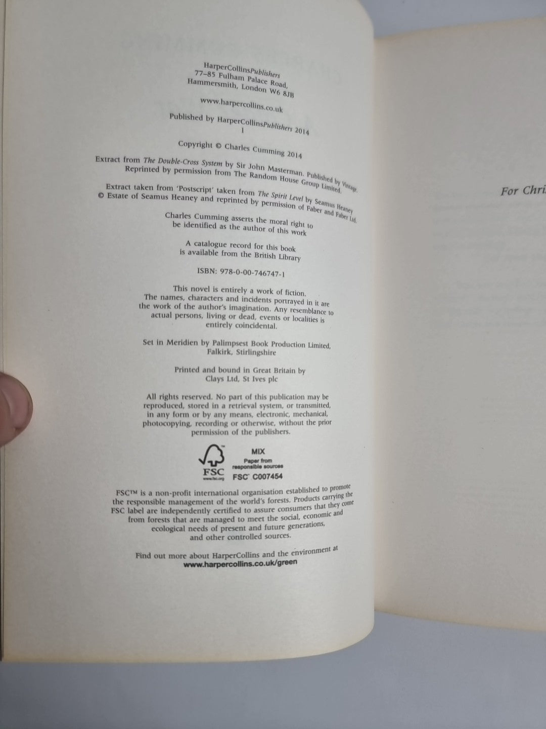 A Colder War by Charles Cumming 1st Edition