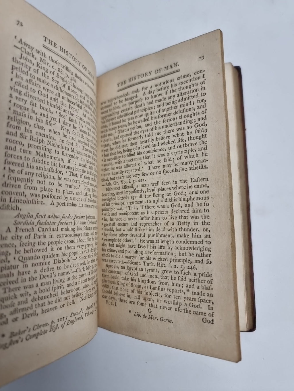 RARE 1796 The History of Man or The Wonders of Human Nature 3rd Edition 