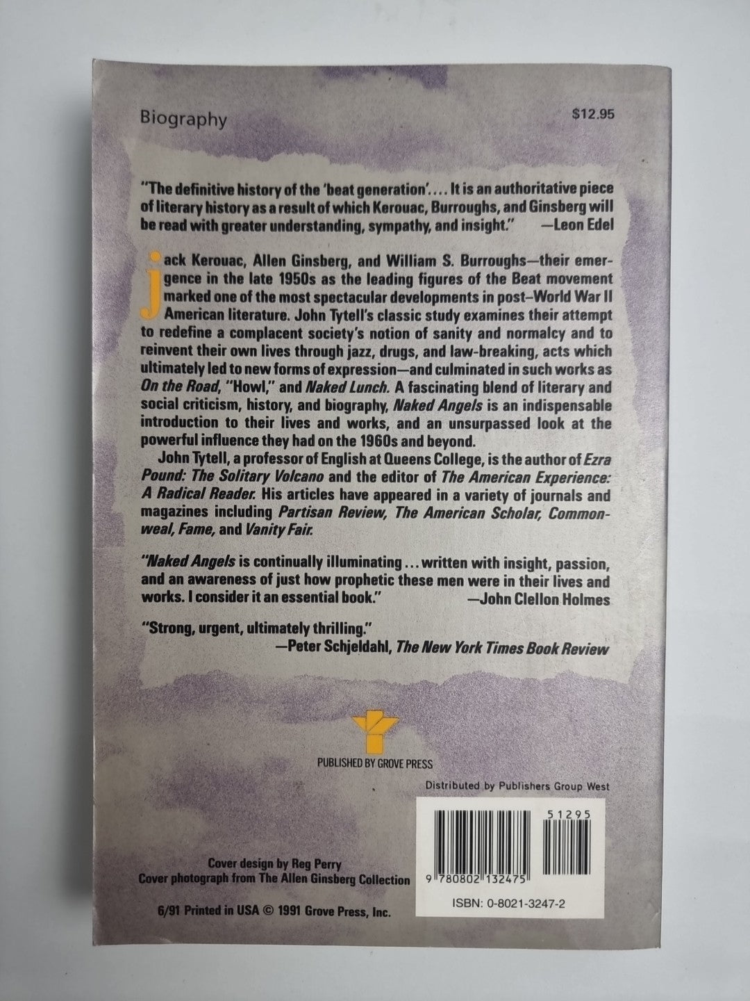 Naked Angels: Kerouac, Ginsberg, Burroughs by J Tytell 1st Edition Free Delivery