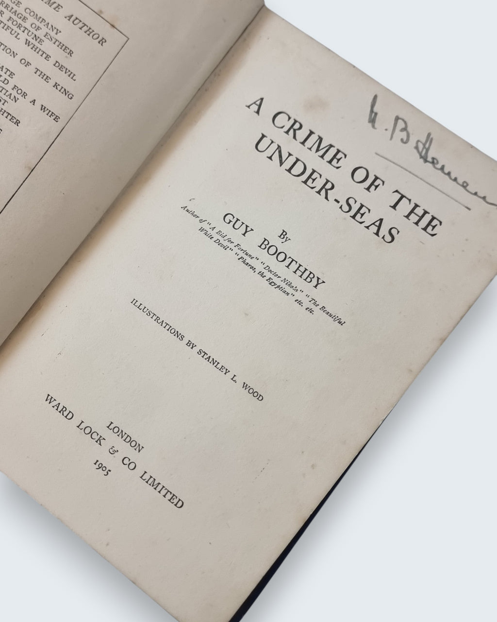 A Crime of the Under Seas Guy Boothby first edition vintage book title page