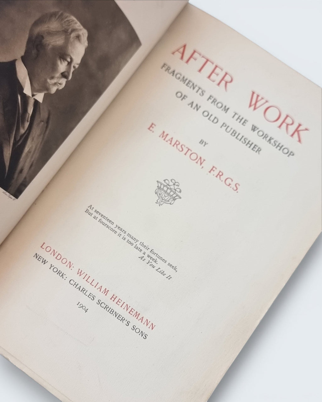 After Work Edward Marston first edition vintage book inside view