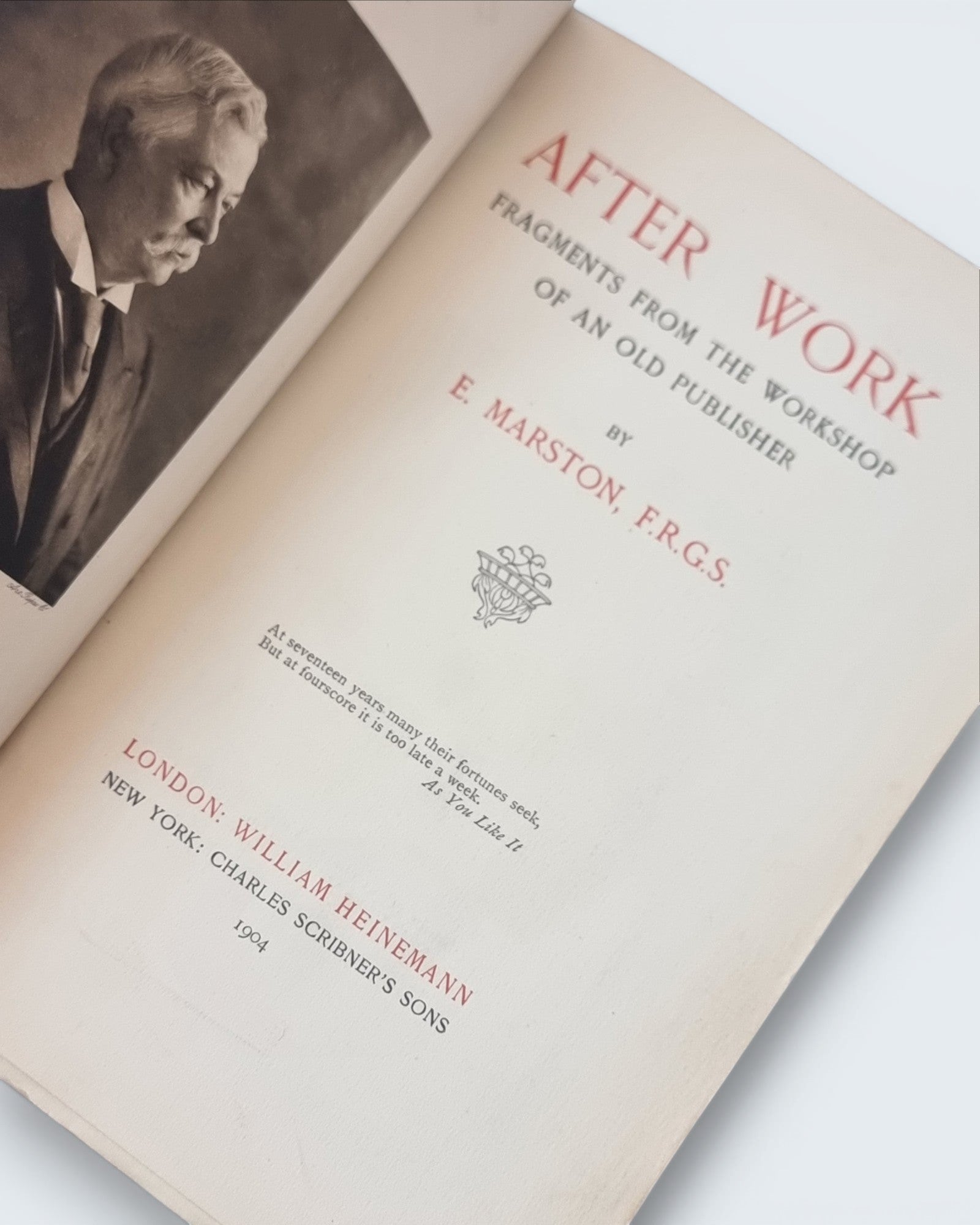 After Work Edward Marston first edition vintage book inside view