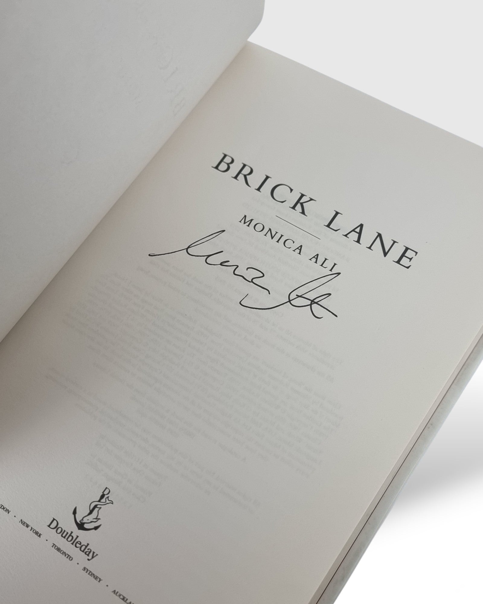 Brick Lane Monica Ali signed first edition vintage book inside view