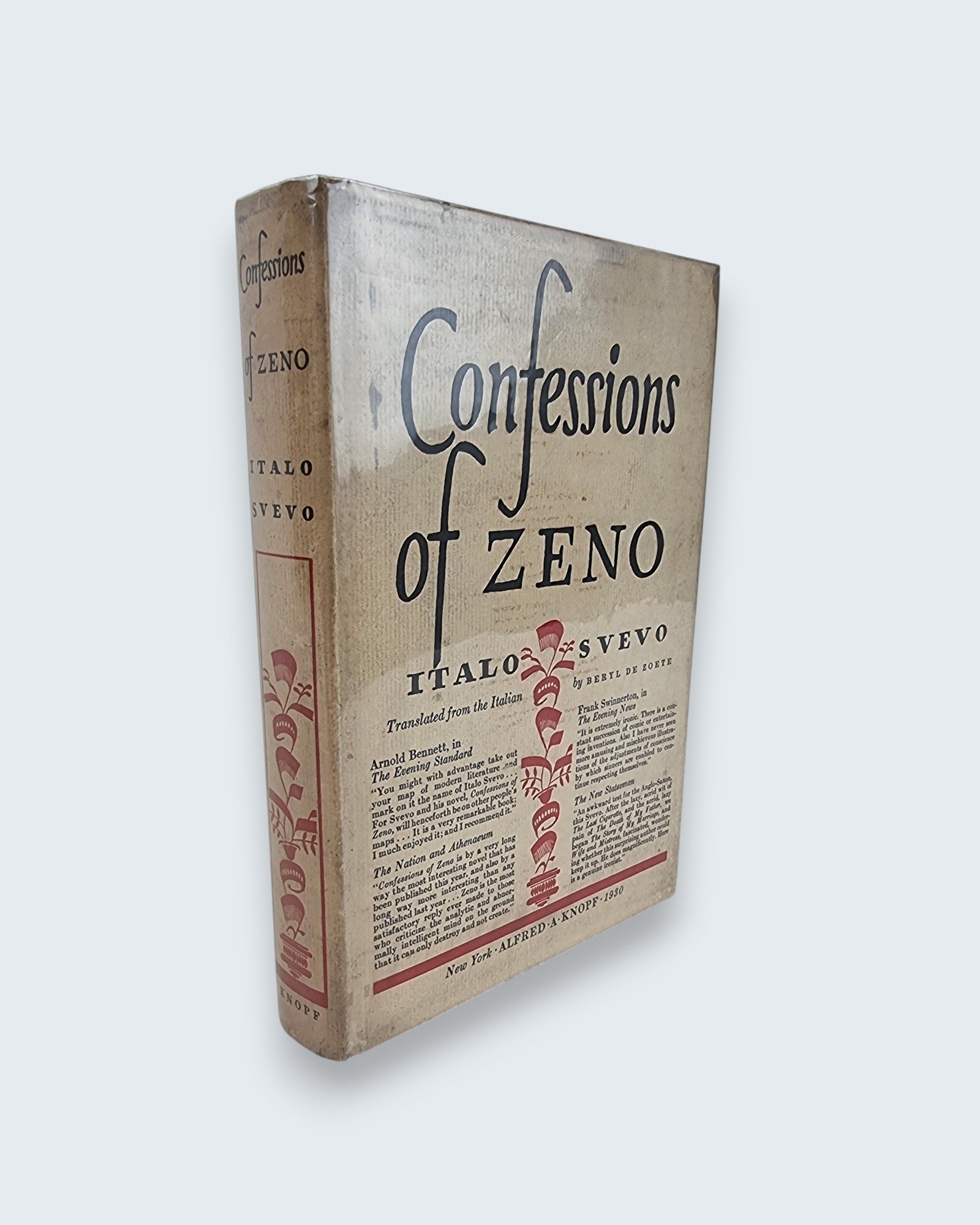Confessions of Zeno Italo Svevo first edition vintage book cover