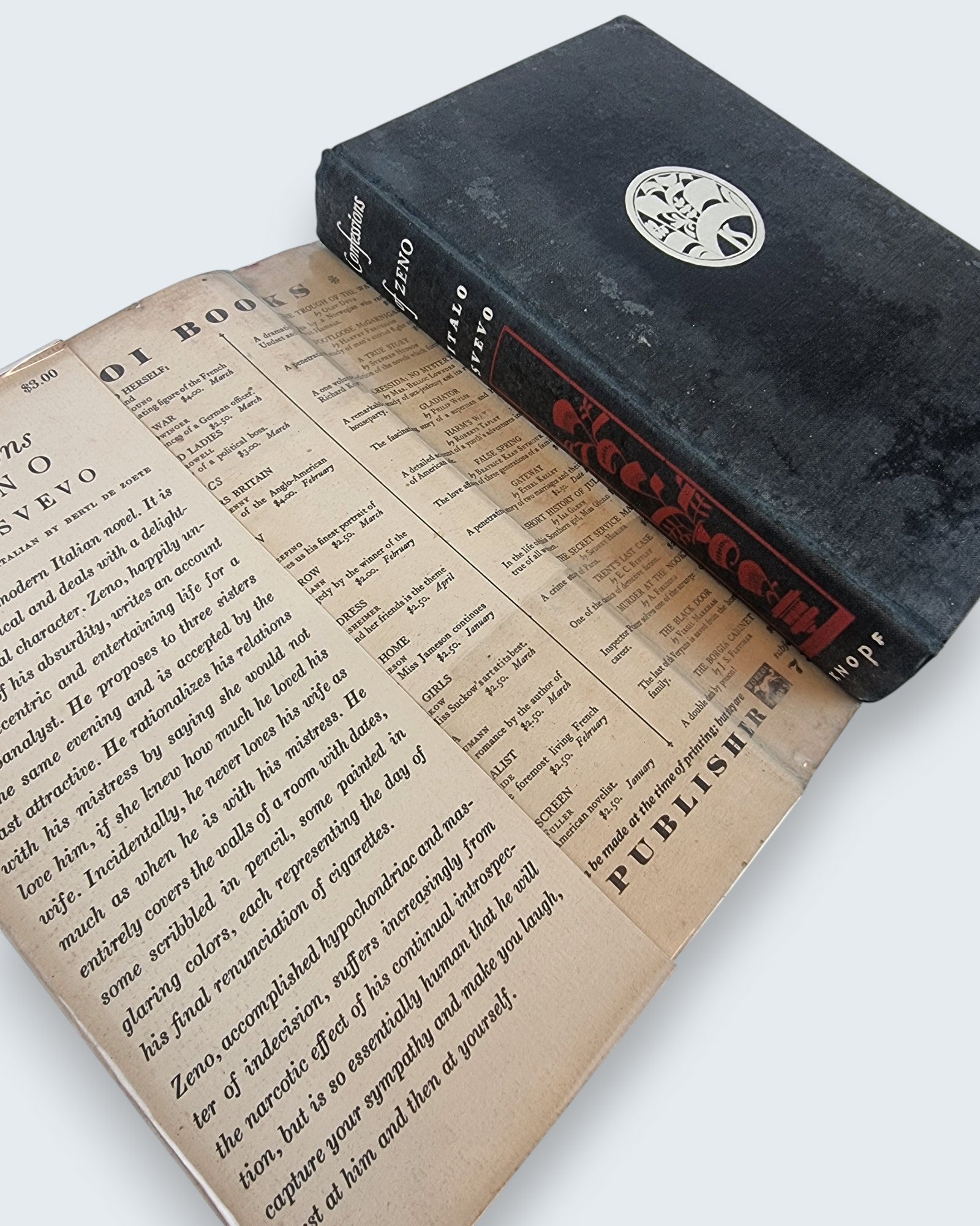 Confessions of Zeno Italo Svevo first edition vintage book spiral and hardcopy binding