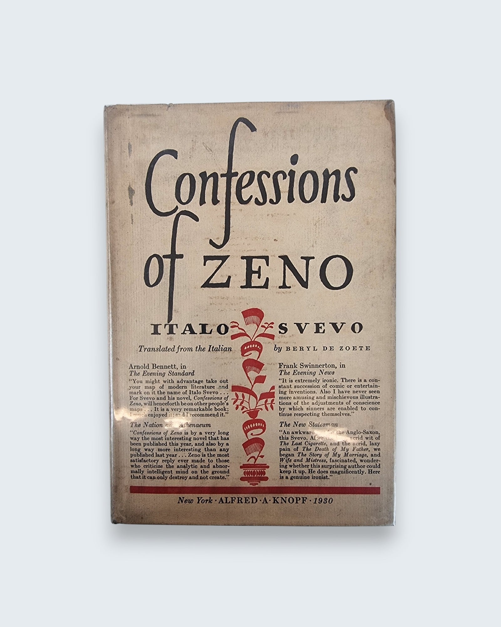 Confessions of Zeno Italo Svevo first edition vintage book front view